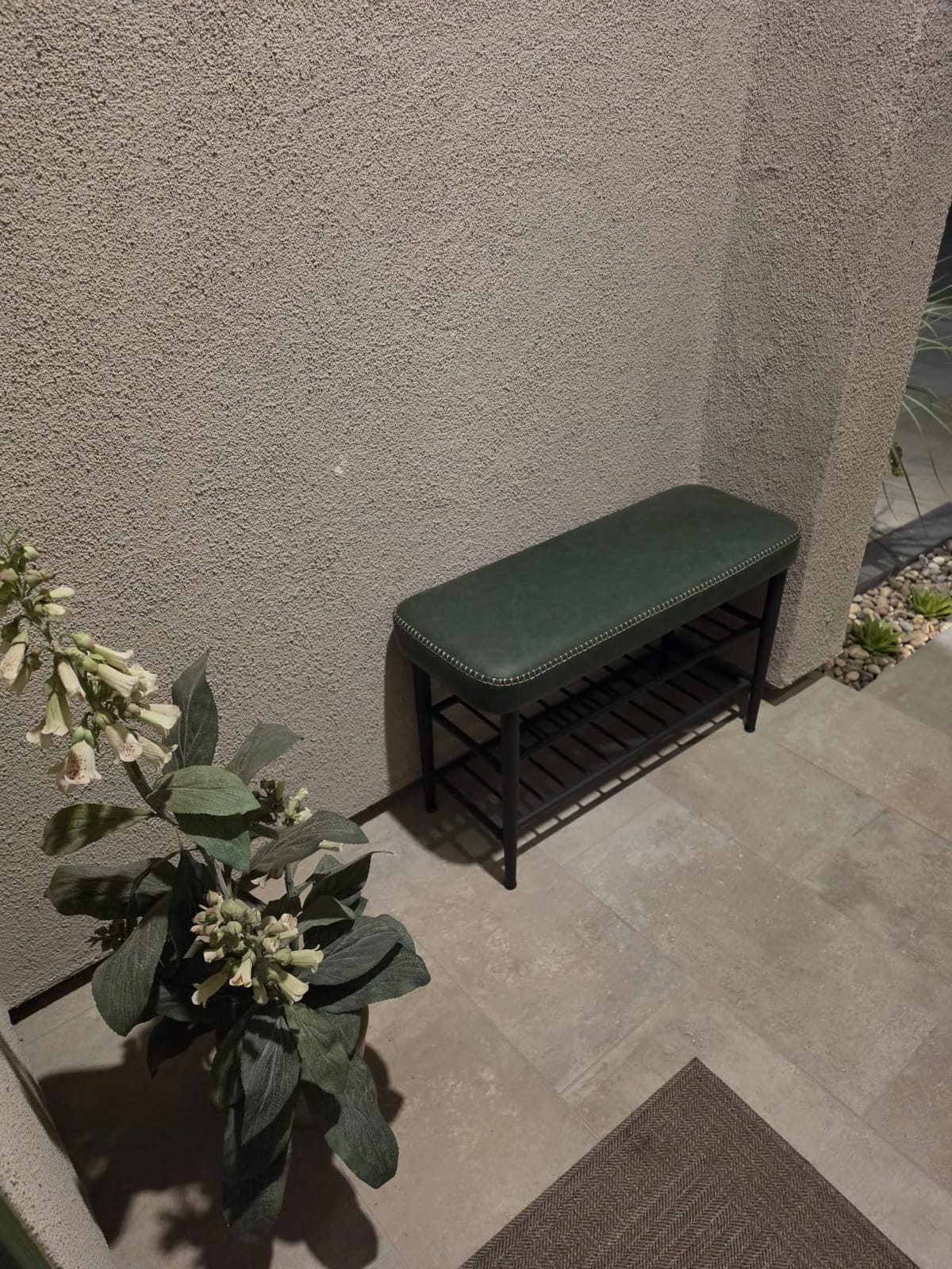 VASAGLE Shoe Bench, Synthetic Leather with Stitching, Loads 300 lb customer photo 2