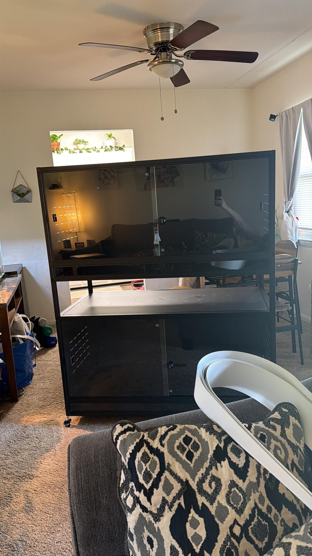PVC Reptile Enclosure Space Efficient 44''x20''x20'' Stackable ToxiRium Large Reptile Terrarium 76 Gallons for Bearded Dragon Lizard Snake, Breeding Vivarium with Sliding Doors Lock-2pcs with spacers customer photo 1