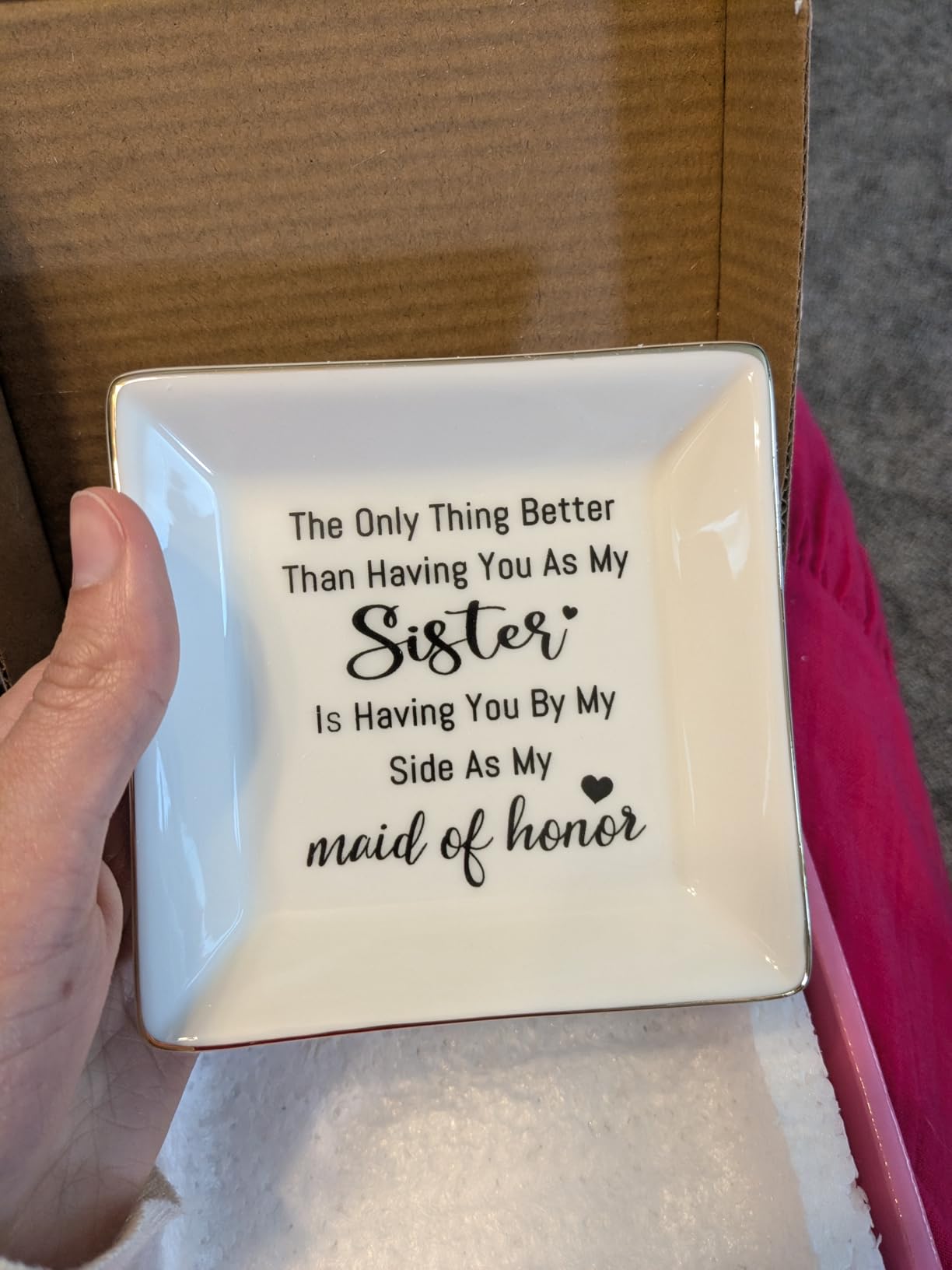Piudee Step Mom Gifts for Bonus Mom Jewelry Dish Ring Dish Tray for Mother in Law Birthday Christmas Valentines for Stepmom Bonus Mom - Thank You for Loving Me As Your Own customer photo 2