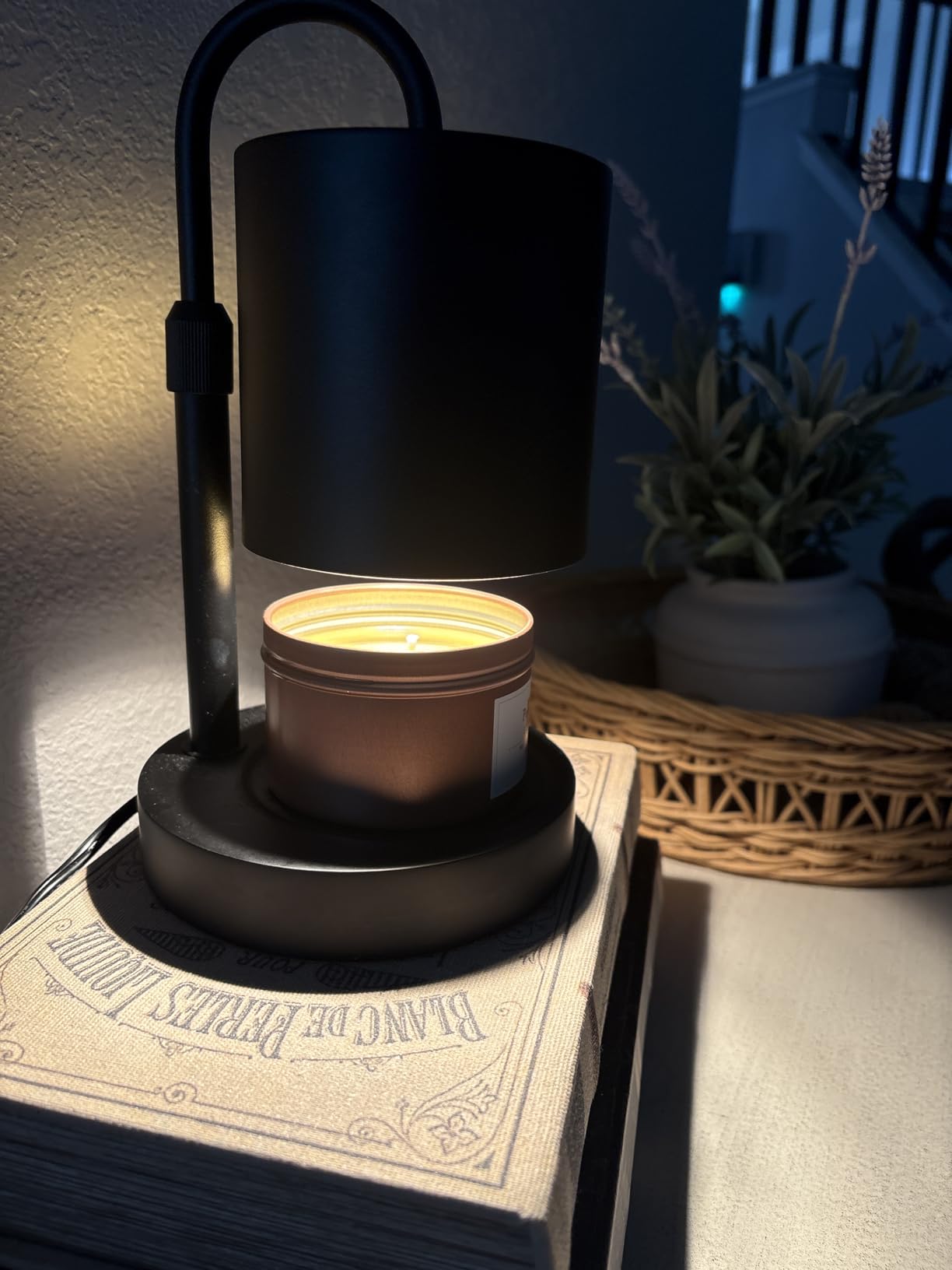 Briever Dimmable Candle Warmer Lamp with Timer, Height Adjustable Electric Candle Wax Warmer, Christmas Birthday Gifts for Women Mom, House Warming Gifts New Home Room Decor, Walnut Solid Wood Base customer photo 2