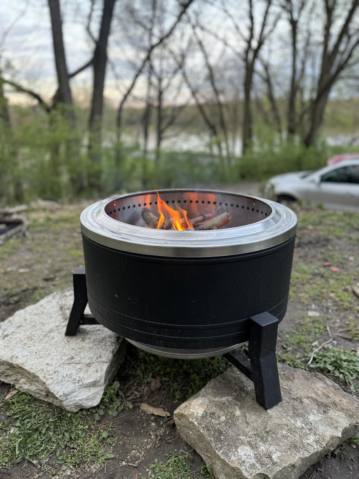 Outdoor Fire Pit for Smokeless Firepit Wood Burning with Grill customer photo 2