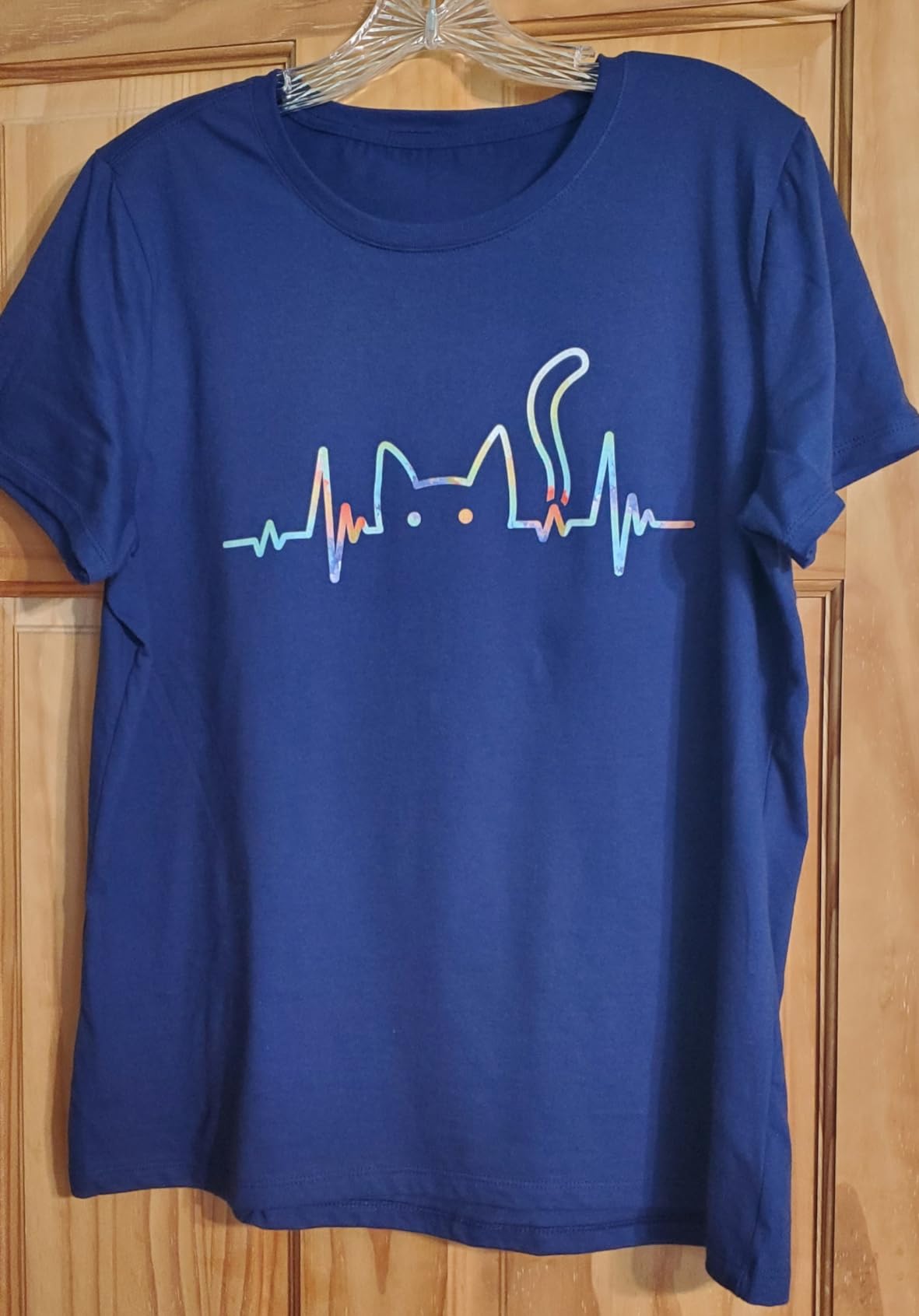 Heartbeat Cat Lover Animal Silhouette Cute Cat T-Shirt customer photo 1