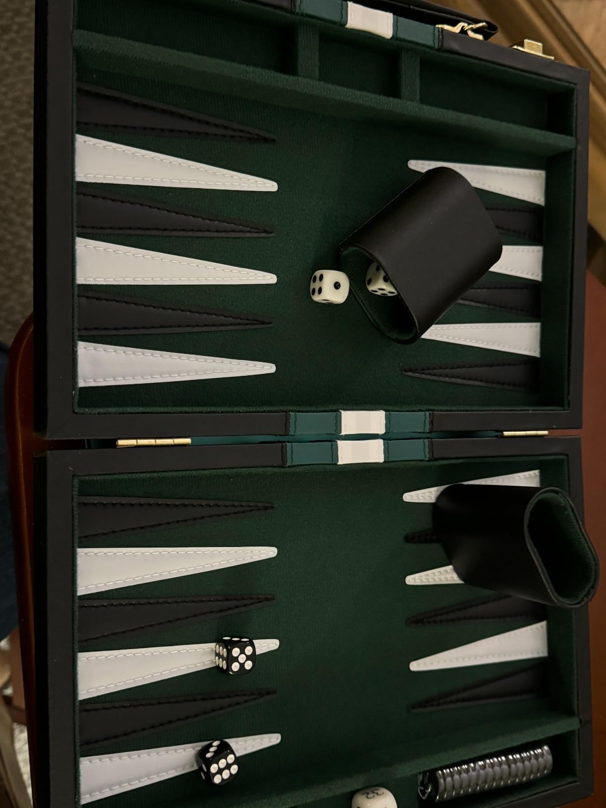 Backgammon Set 2 Players Classic Backgammon Sets for Adults Board Game with PU Leather Case Portable and Travel Backgammon Set (Brown, 11inch) customer photo 2