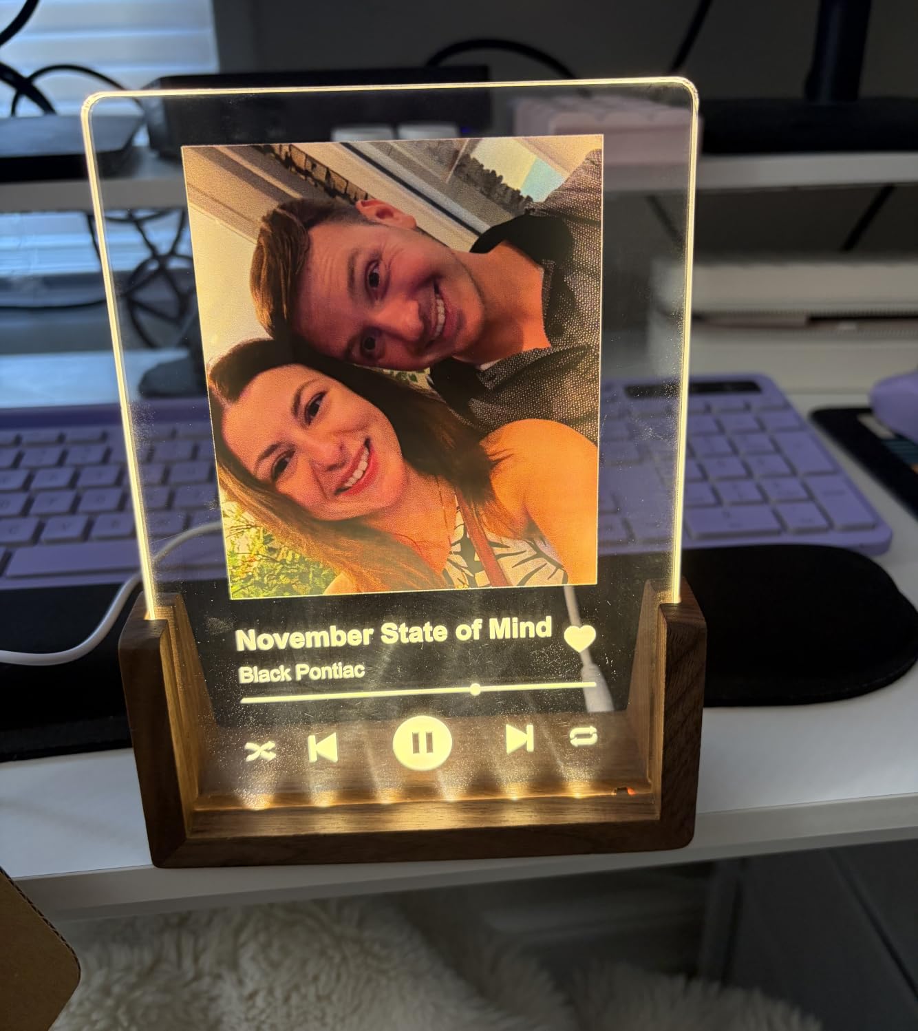 LUCKOR Personalized Spotify Picture Frame for Her Him Girlfriend Boyfriend, Custom Gifts for Women Men, Customized Photo Gifts for Couple Wife Husband on Anniversary Birthday customer photo 2
