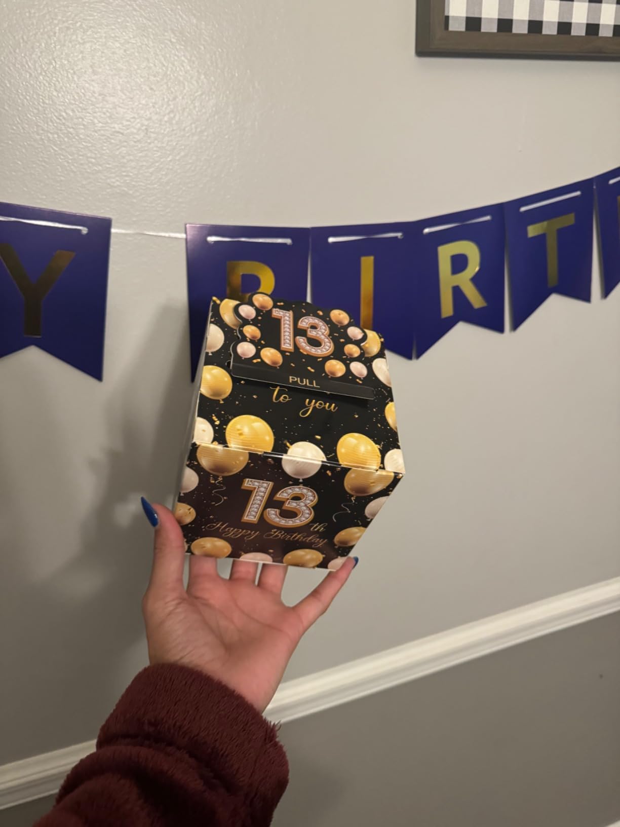 Cute 21st Birthday Gift Black Gold Money Box with Pull Out Surprise Box customer photo 2
