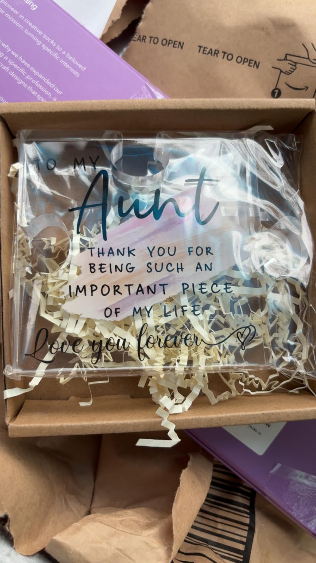 LukieJac Aunt Gifts - Unique Acrylic Puzzle-Shaped Plaque Desk Decoration for Aunt's Birthday, Christmas, Wedding, Mother's Day customer photo 2