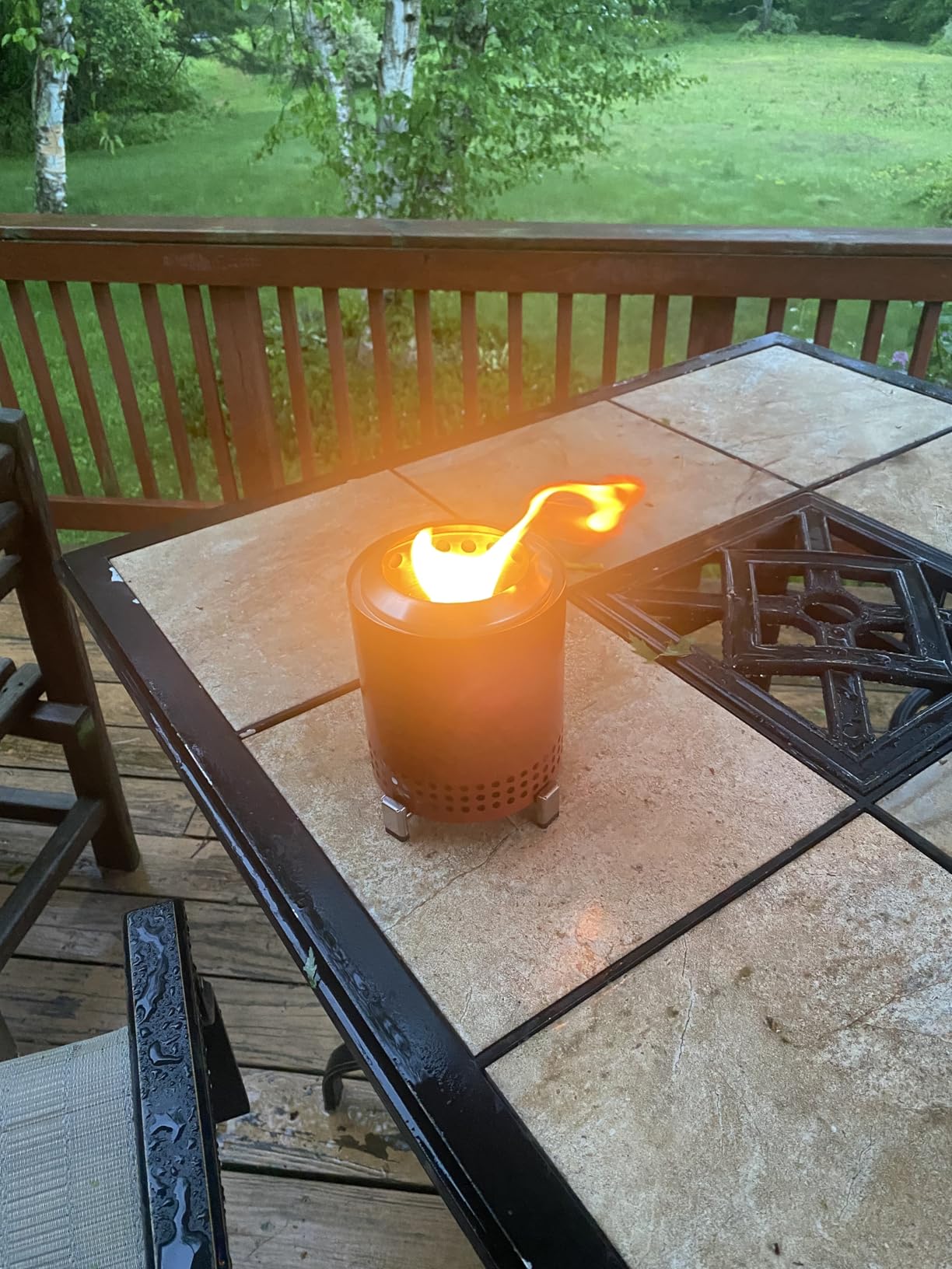 Solo Stove Mesa, 5.1 Inch Tabletop Fire Pit with Stand - Smokeless, Stainless Steel Fire Pit for Camping, Outdoor & Patio- Wood Burning or Pellet Fueled Portable Bonfire, 1.4lbs, Gunmetal customer photo 1