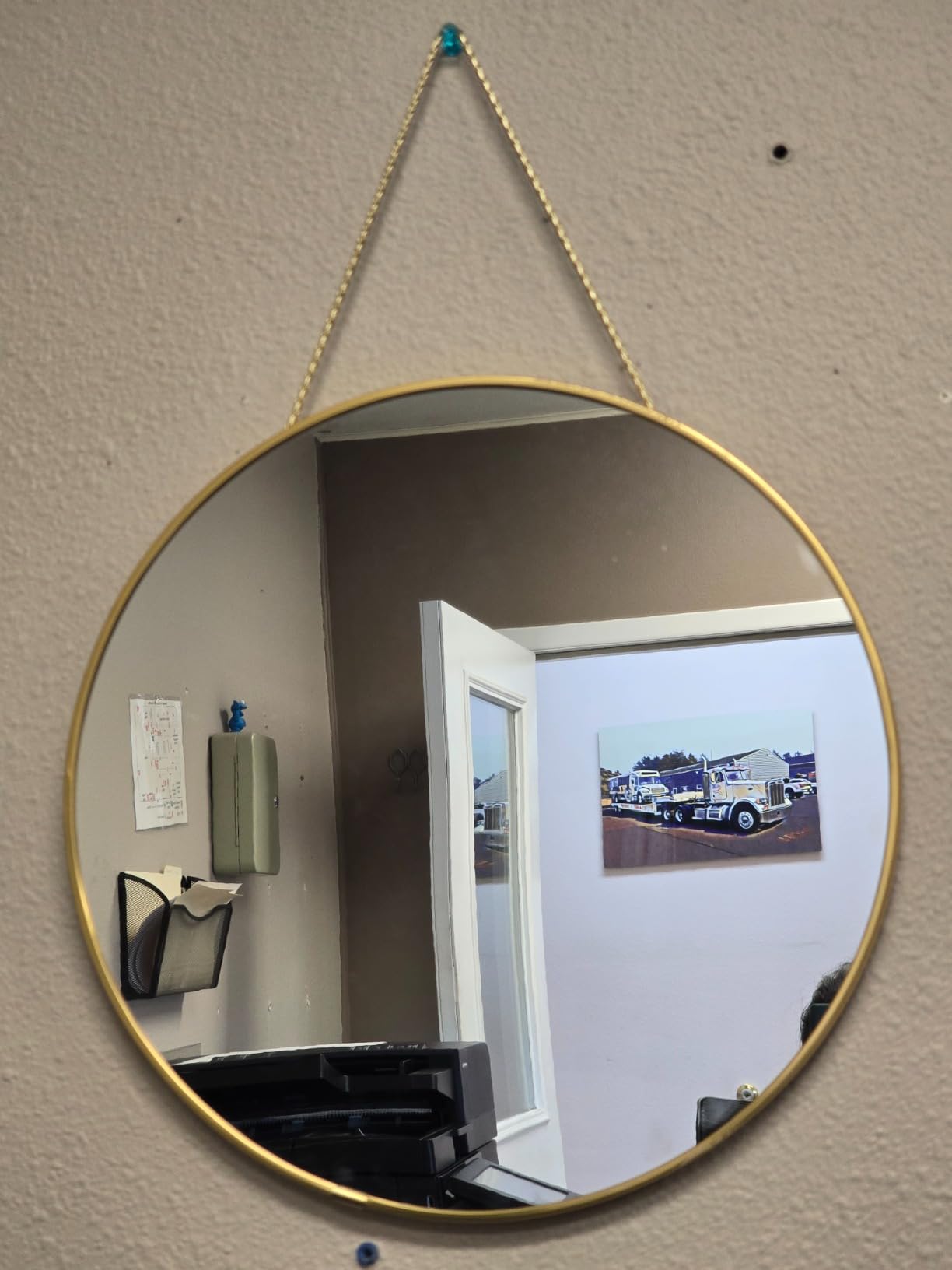YCHMIR 11.8-inch Small Round Wall Mirror, Gold Bathroom Mirror customer photo 1