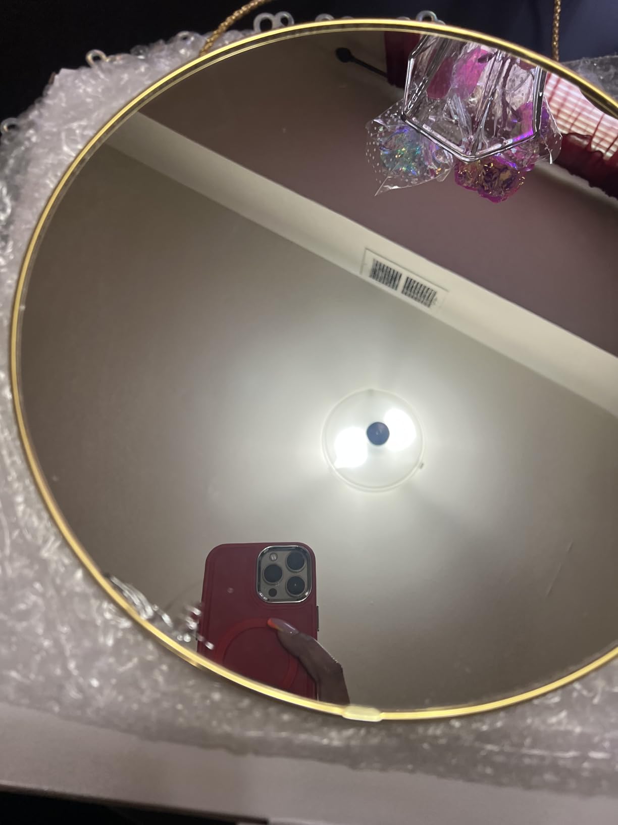 YCHMIR 11.8-inch Small Round Wall Mirror, Gold Bathroom Mirror customer photo 2