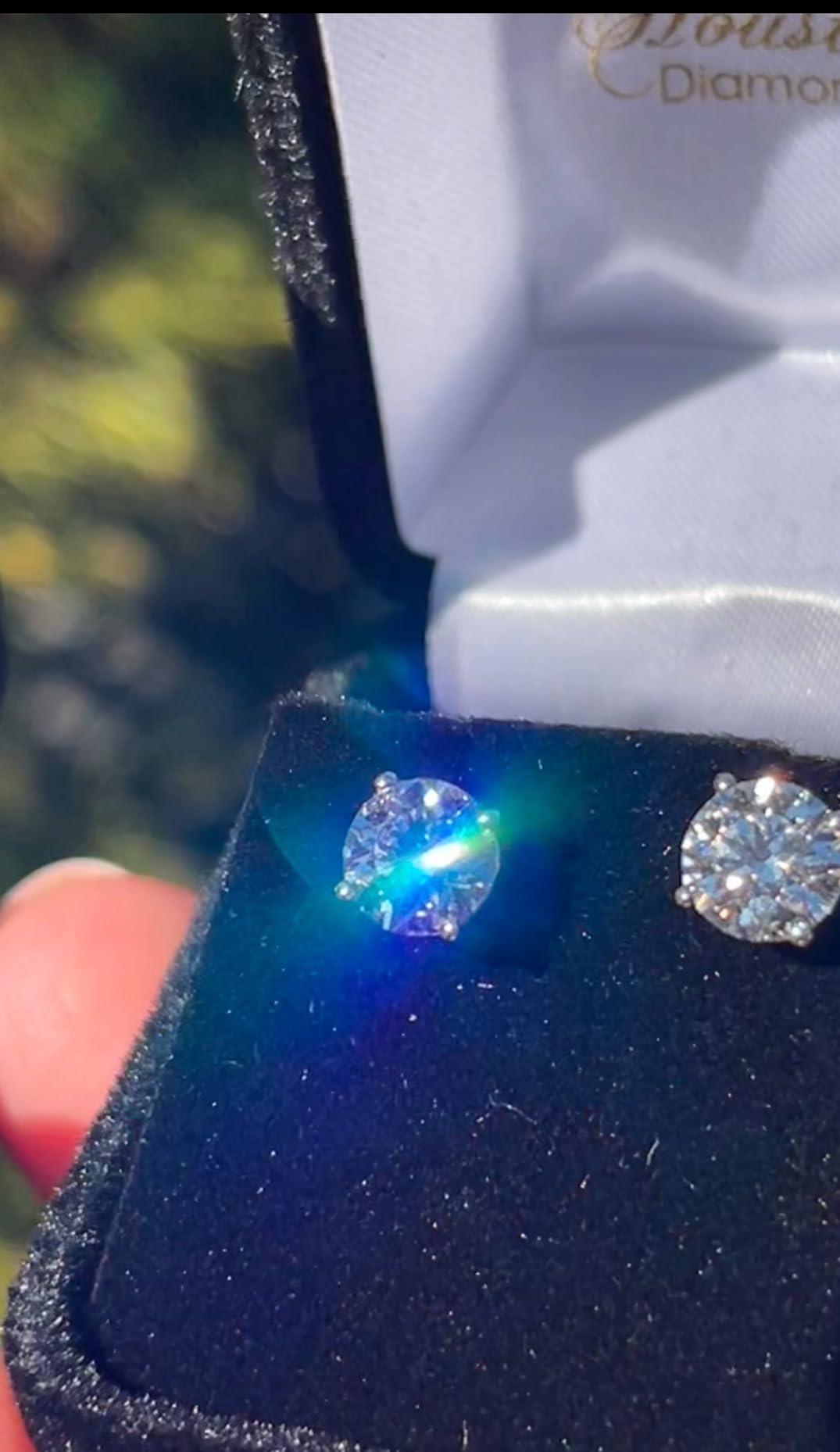1 to 10 Carat 14K White Gold LAB GROWN Solitaire Diamond Stud Earrings customer photo 2