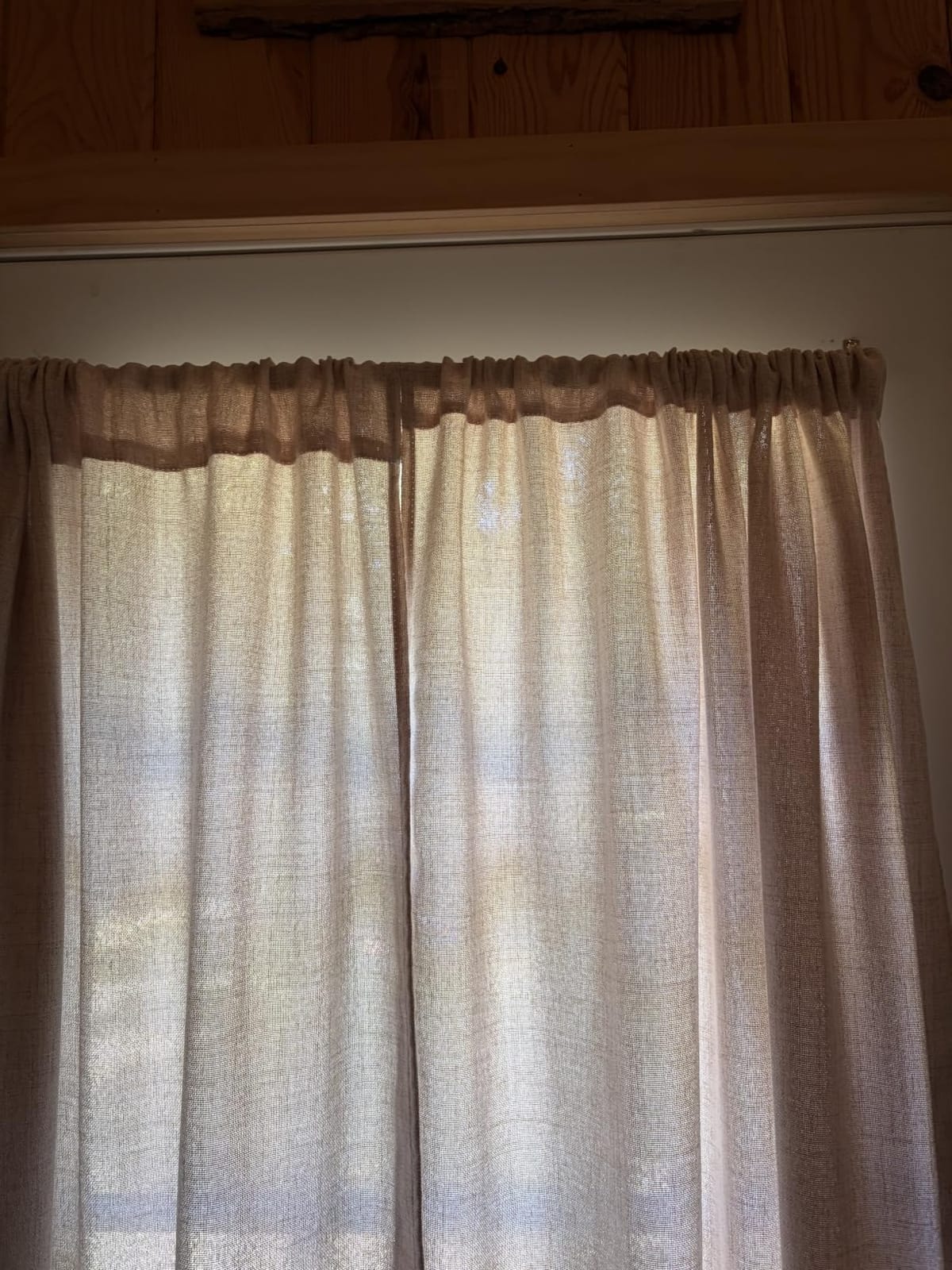 Tollpiz Short Linen Tier Curtains Rod Pocket Semi Sheer Half Kitchen Curtain Burlap Light Filtering Thick Linen Drapes for Bathroom, 30 x 24 inches Long, Natural, Set of 2 Panels customer photo 2