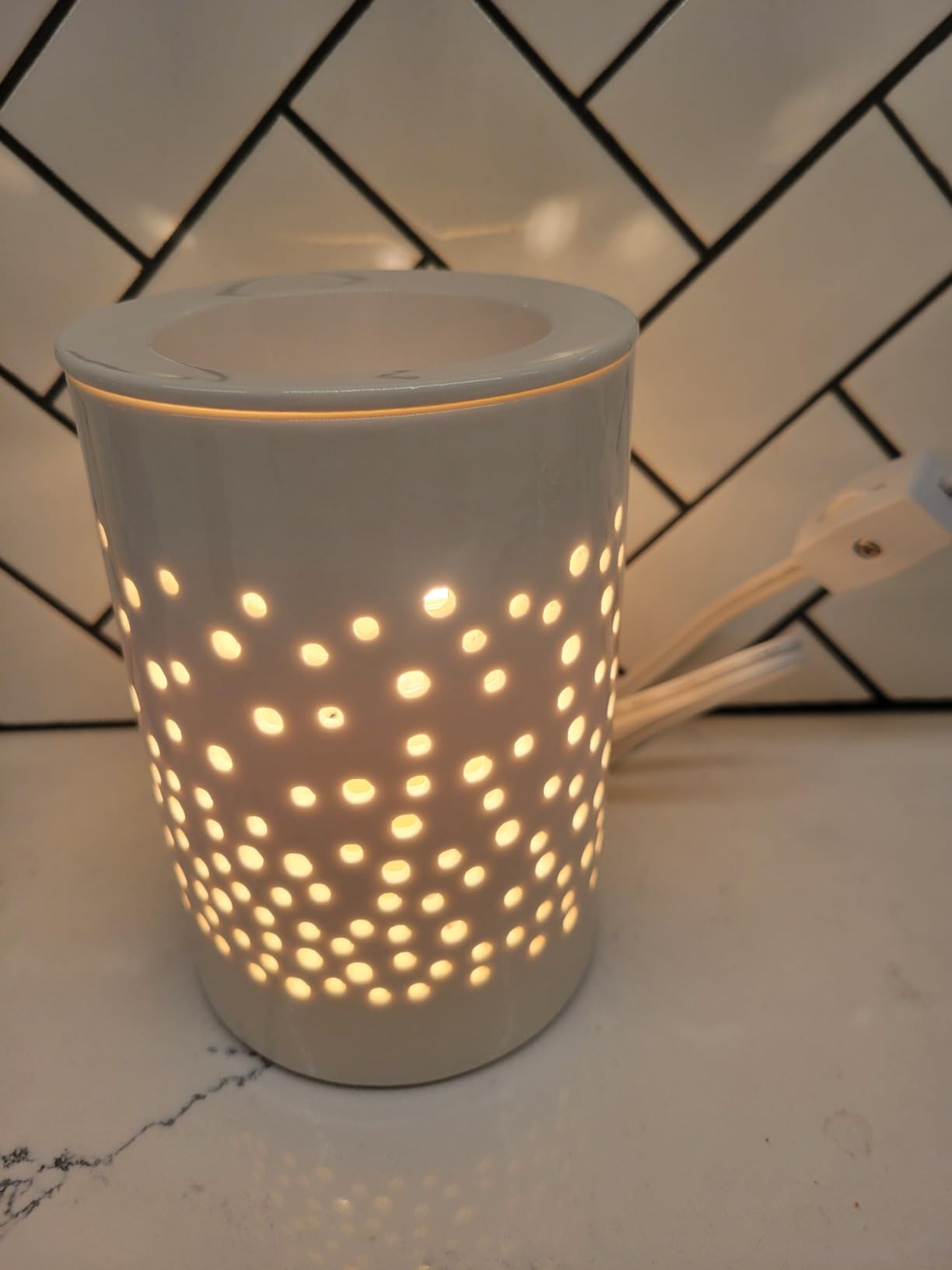 Wax Melts Candle Warmer Burner - Ceramic Electric Candle Waxing Warmer Melter Timer Adjust Fragrance Intensity Auto Shut Off for Scented Wax Tart Cube Aromatherapy Home Office Bedroom Decor Gifts customer photo 1