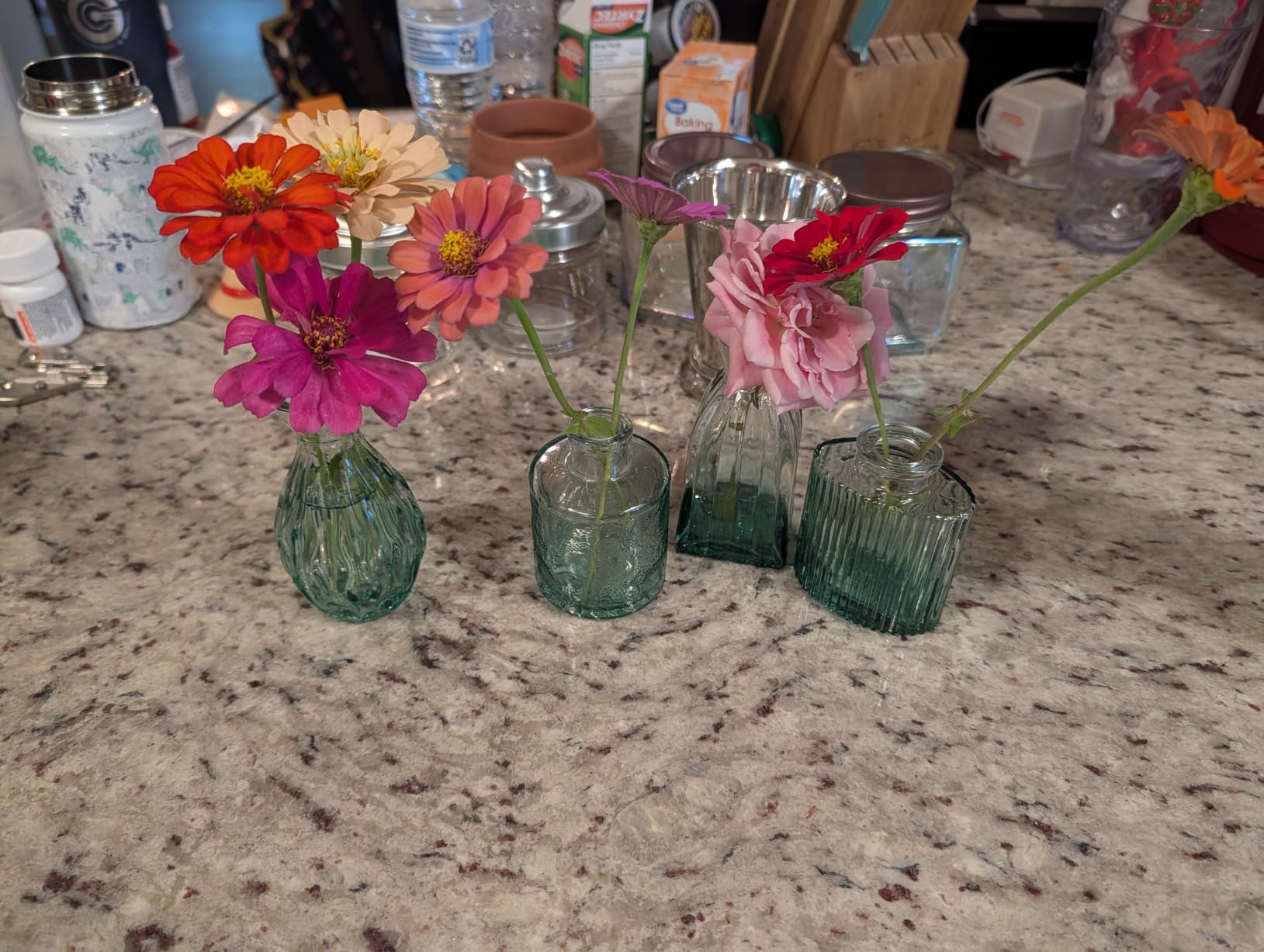 Glass Bud Vases Set of 4, Small Flower Vases for Wedding Centerpiece customer photo 1