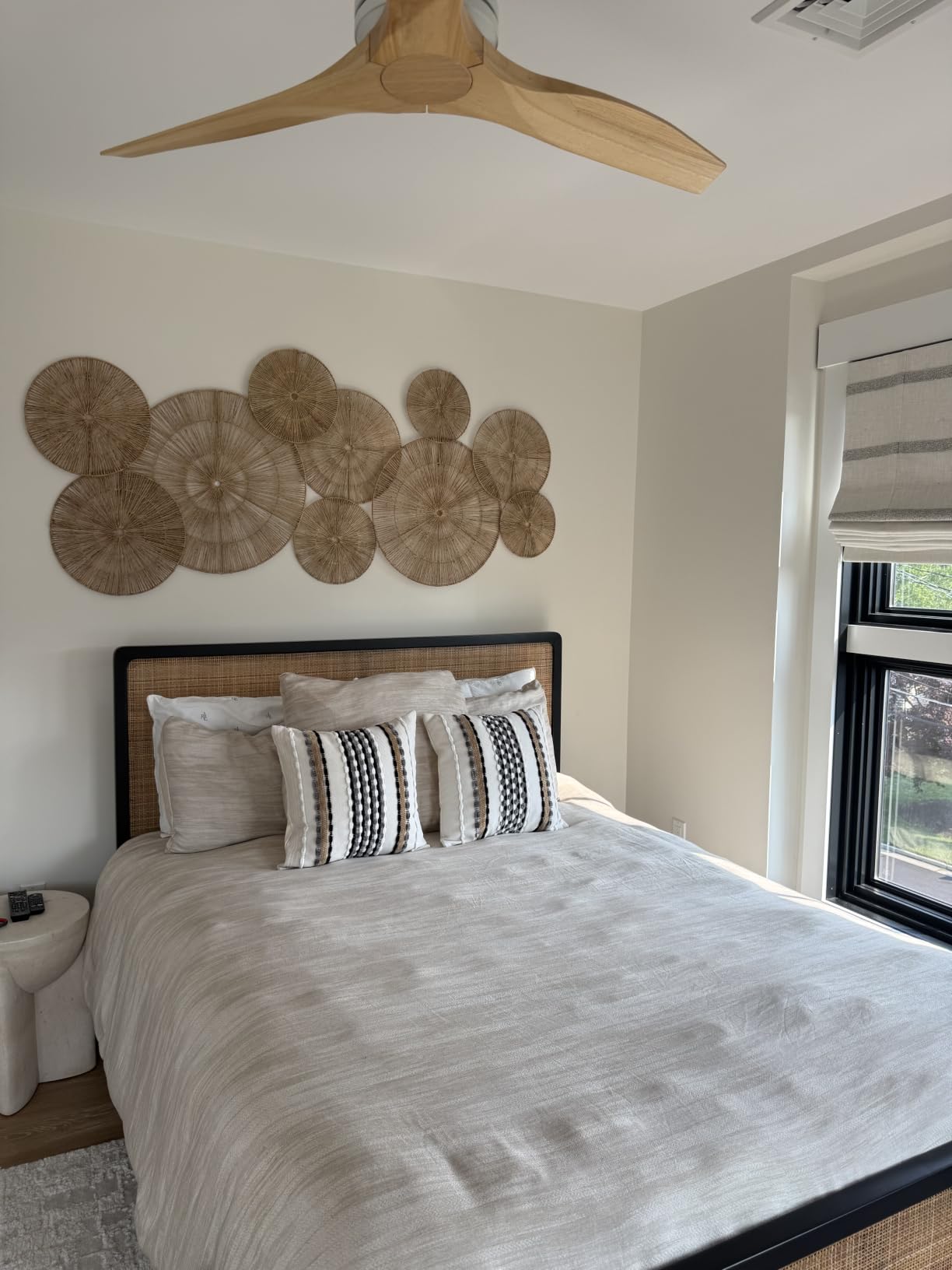 CHI AN HOME Wicker 23 Inch Jute Wall Decor Baskets, Set of 6 Extra Large Woven Jute Wall Plates, 23