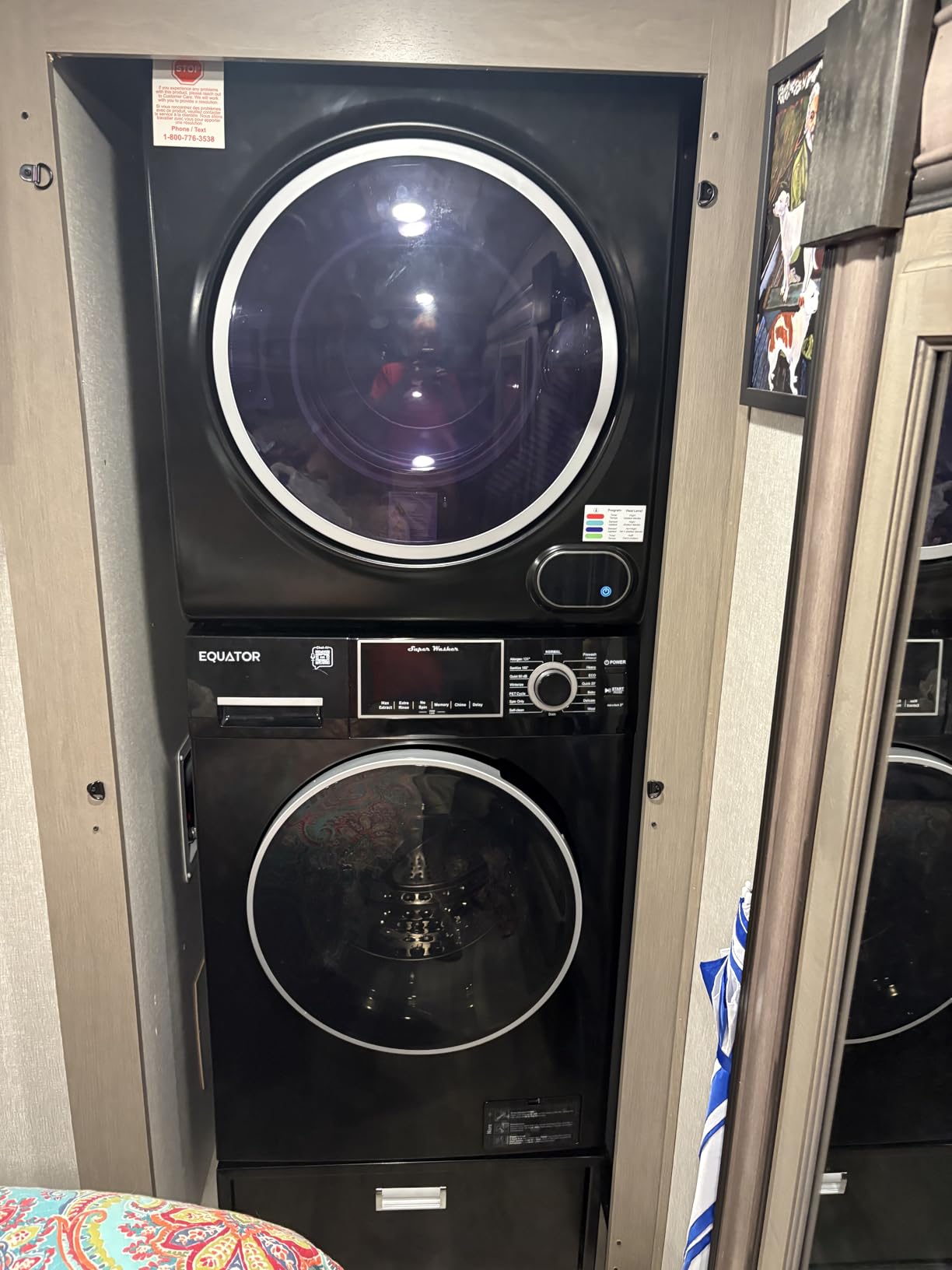 Equator Premium Stackable 15 Lbs Washer 1.62cf 110V+Vented Digi Dryer 3.5cf 110V(Black) customer photo 1