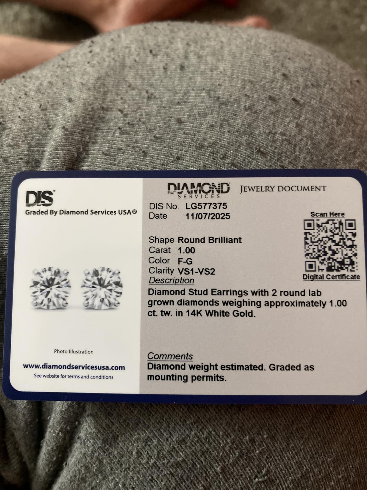 The Diamond Channel CERTIFIED 1 to 6 Carat LAB GROWN Solitaire Diamond Stud Earrings Round Cut 4 Prong Screw Back (F-G Color, VS1-VS2 Eye Clean Clarity) customer photo 1