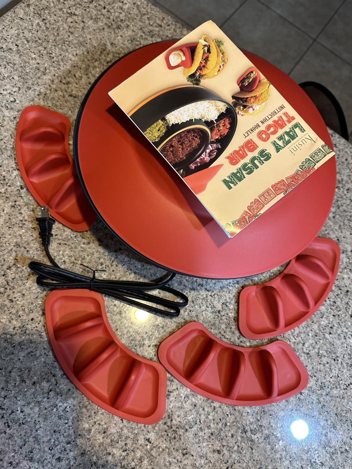 Taco Tuesday Kit - Taco Bar Serving Set for a Party - 30oz Heated Pot, 4 Taco Holders, & Detachable Lazy Susan Tray - Taco Night Fiesta – Unique Couple & Housewarming Gift Set Ideas customer photo 2