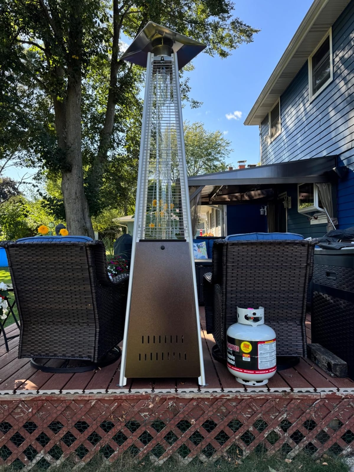 FOOWIN Patio Heater 48,000 BTU Outdoor Propane Heater with Wheels customer photo 1