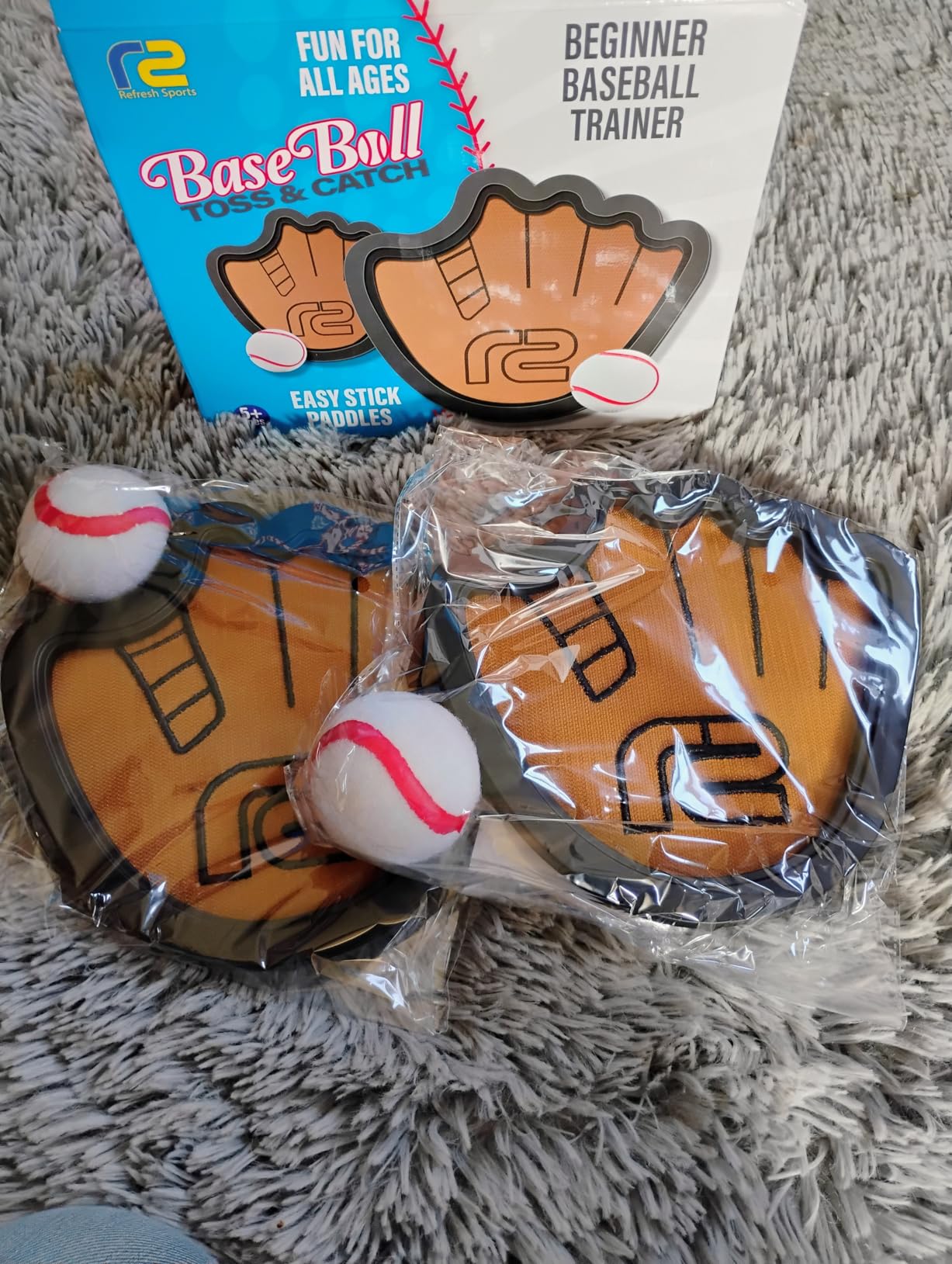 Toss and Catch Ball Game Set - Easy to Use Sticky Balls & Beginner Baseball Training Glove - Premium Toy Paddle Fits All Hand Sizes From Toddlers to Teens & Adults - Fun Gift Idea for Boys and Girls customer photo 1