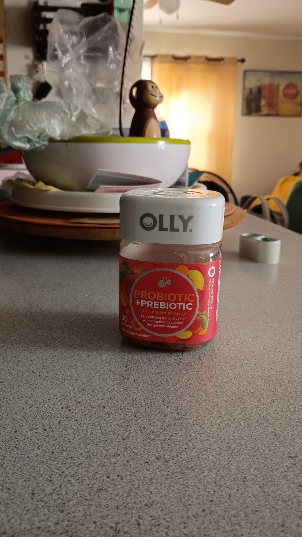 OLLY Probiotic + Prebiotic Gummy, 500 million CFUs, Peachy Peach - 60 Count customer photo 1