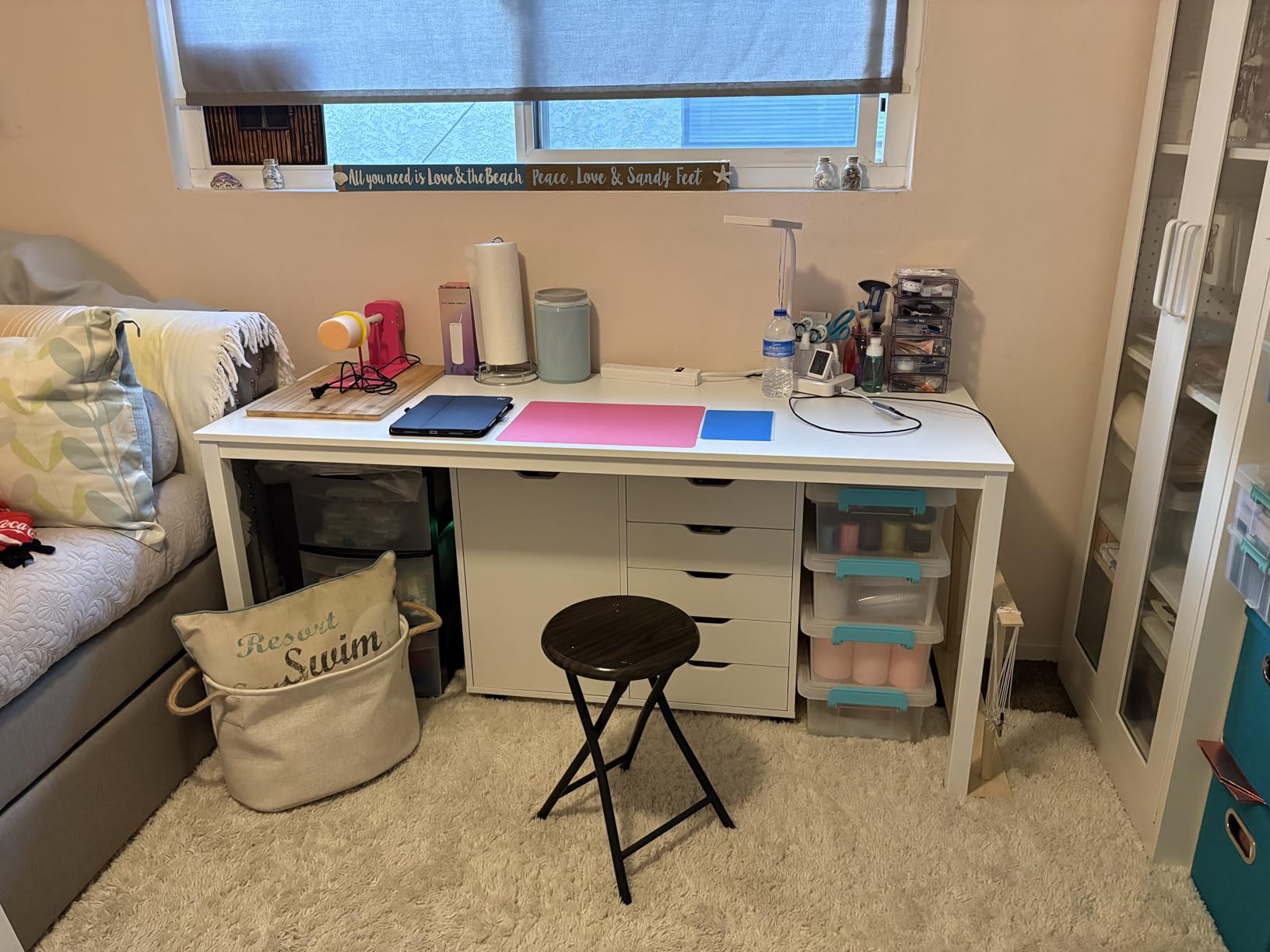 DlandHome 71 inches Large Computer Desk, Retro, Metal Frame, 23.6 in Wide customer photo 2