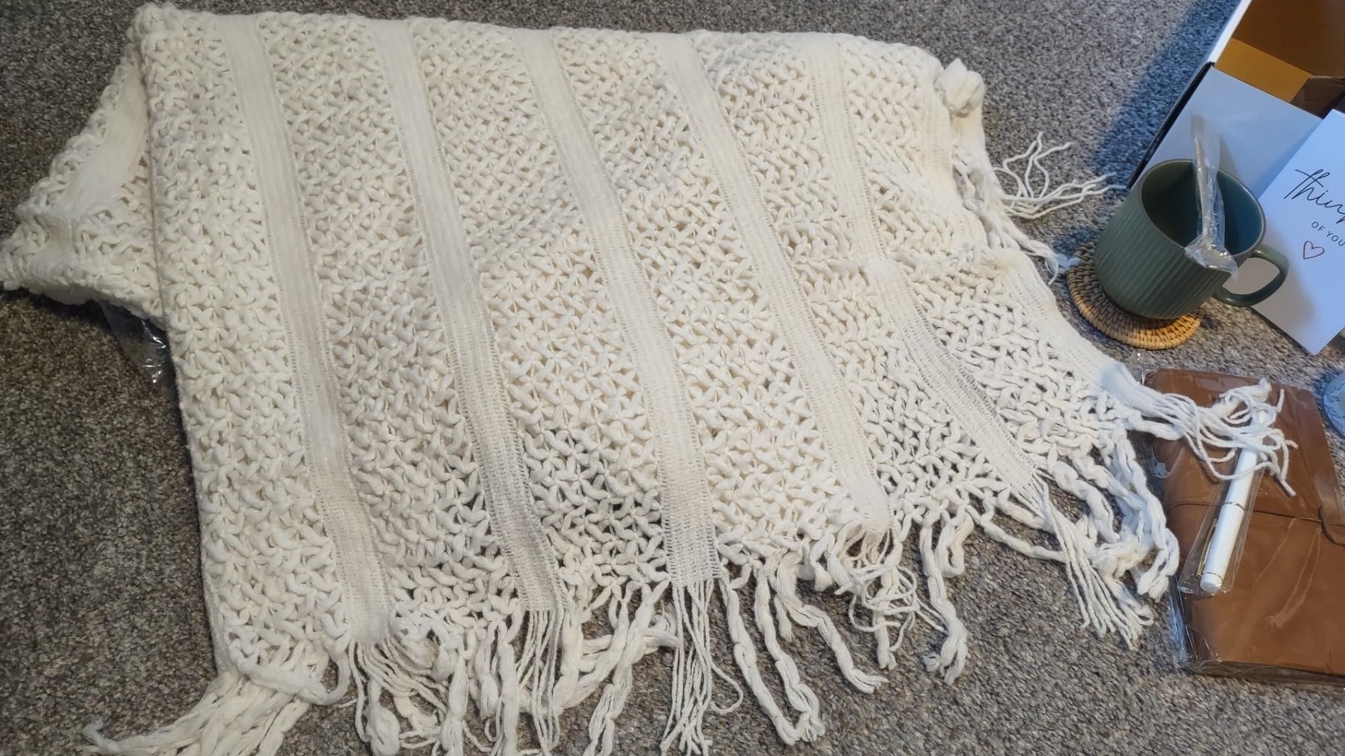 Gifts for Women, Get Well Soon Gifts for Women, Sympathy Care Baskets, Thinking of You Care Package, Self Care Gifts, After Surgery Feel Better Gifts Blanket (Khaki) customer photo 2