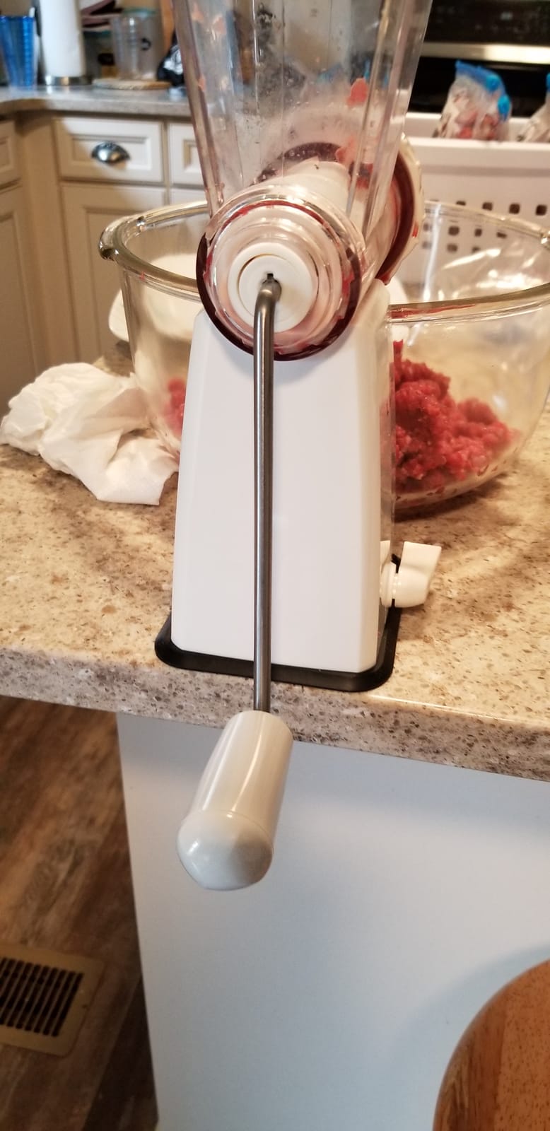 LHS Manual Meat Grinder with Stainless Steel Blades Heavy Duty Powerful Suction Base for Home Use Fast and Effortless for All Meats-Black customer photo 2
