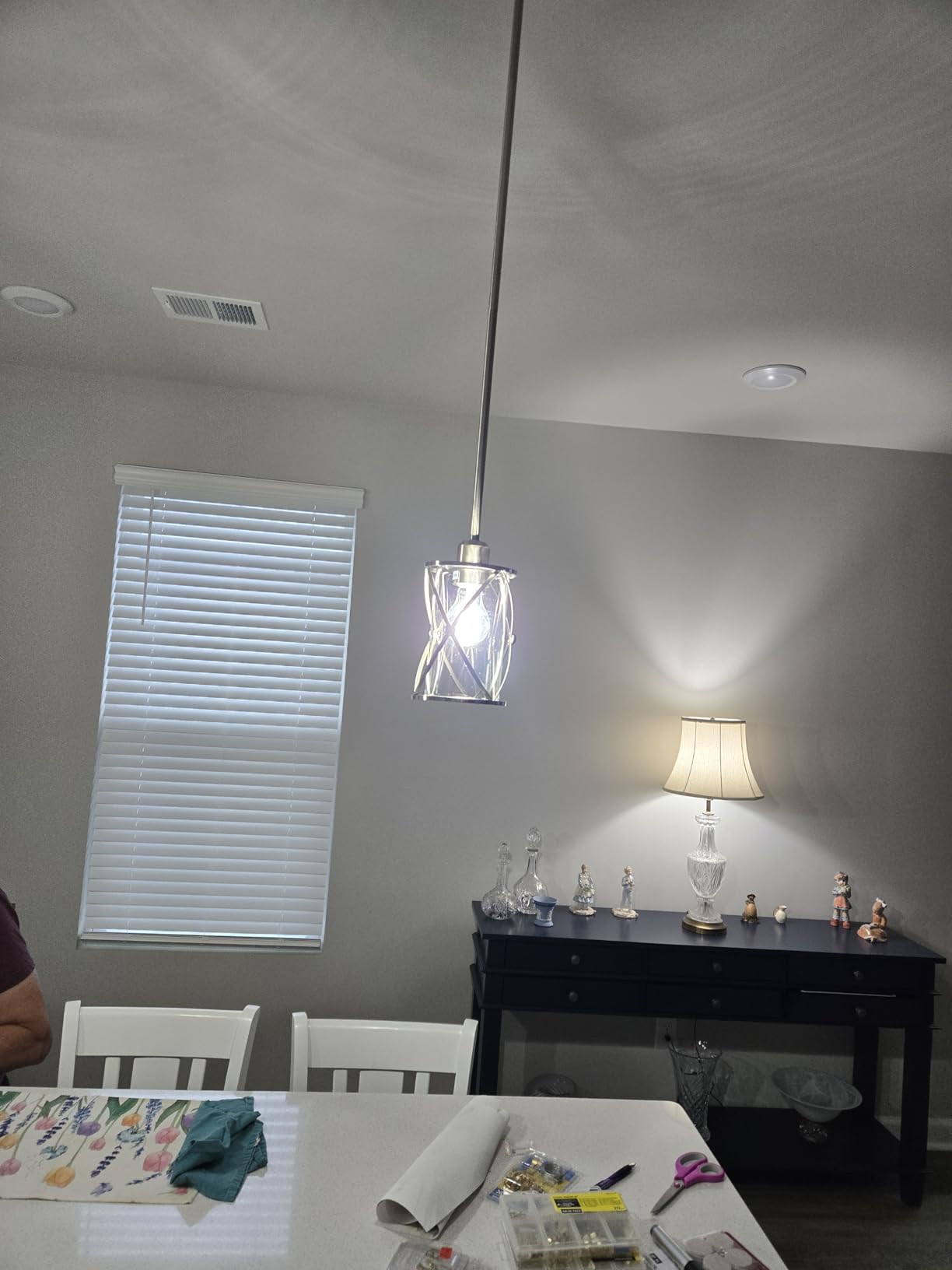 Brushed Nickel Pendant Lights Kitchen Island 2 Pack, Mini Glass Pendant Light Fixtures with Clear Glass, Modern Hanging Lighting for Kitchen Sink Dining Room Bathroom, CH9176BN-2PK customer photo 2