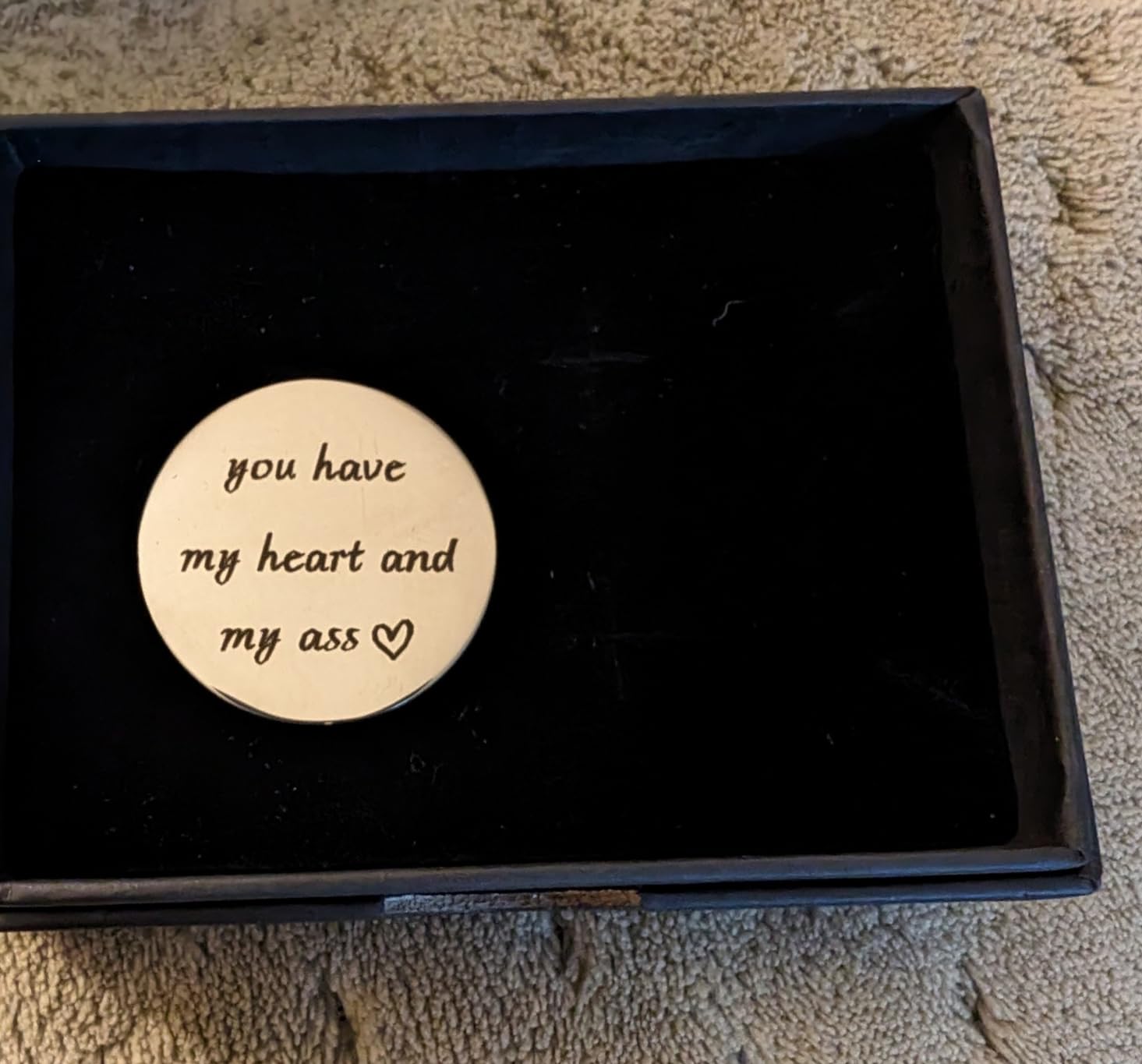 Pocket Hug Token Keychain for Men, Funny Boyfriend Present from Girlfriend customer photo 2