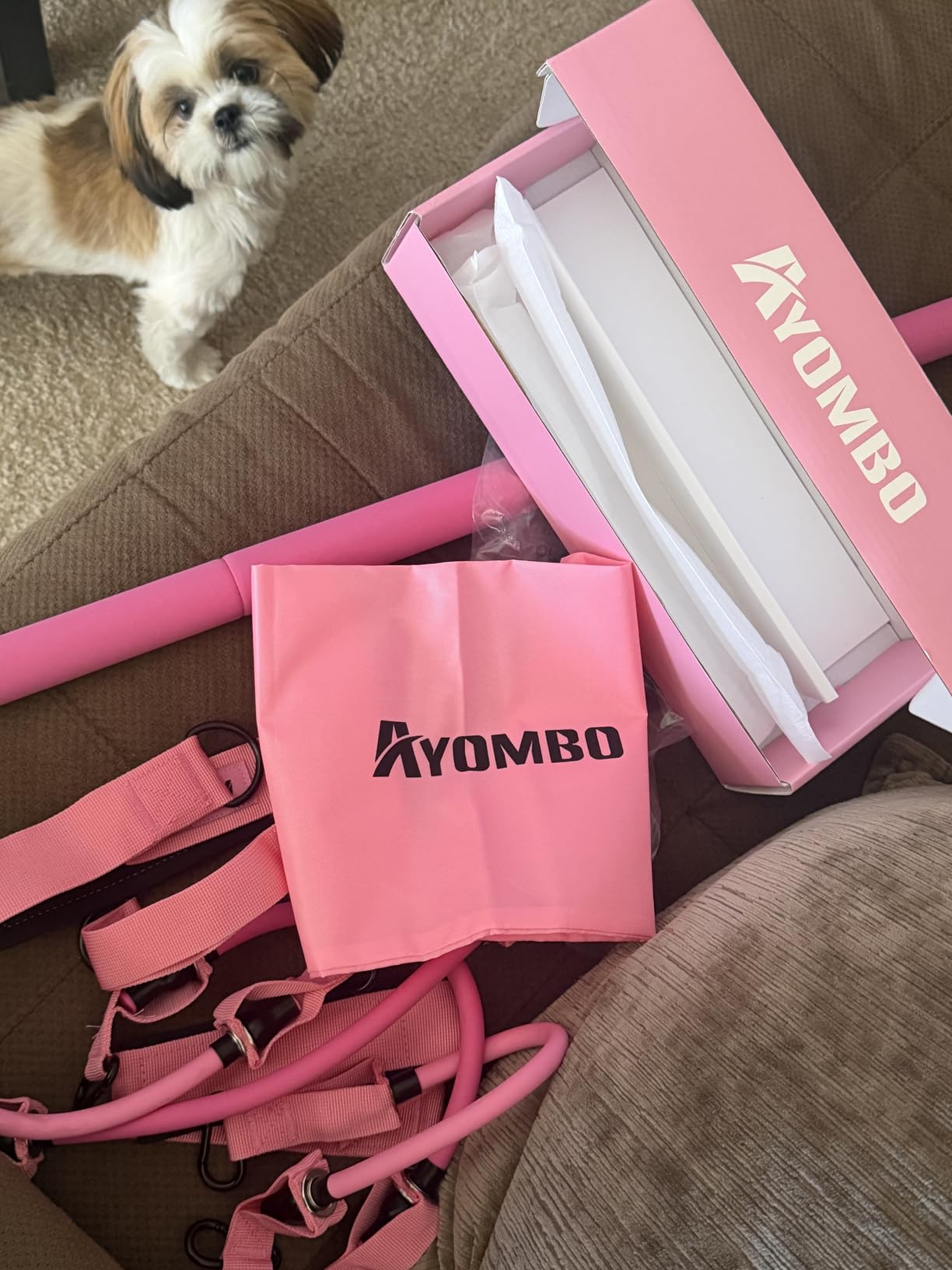Ayombo Pilates Bar Kit with Resistance Bands, Pilates Workout Equipment for Legs, Hip, Waist, Arm, Squats Exercise Equipment for Home Workouts, Adjustable 3-Section Pilates Bar Kit for Women & Men customer photo 2