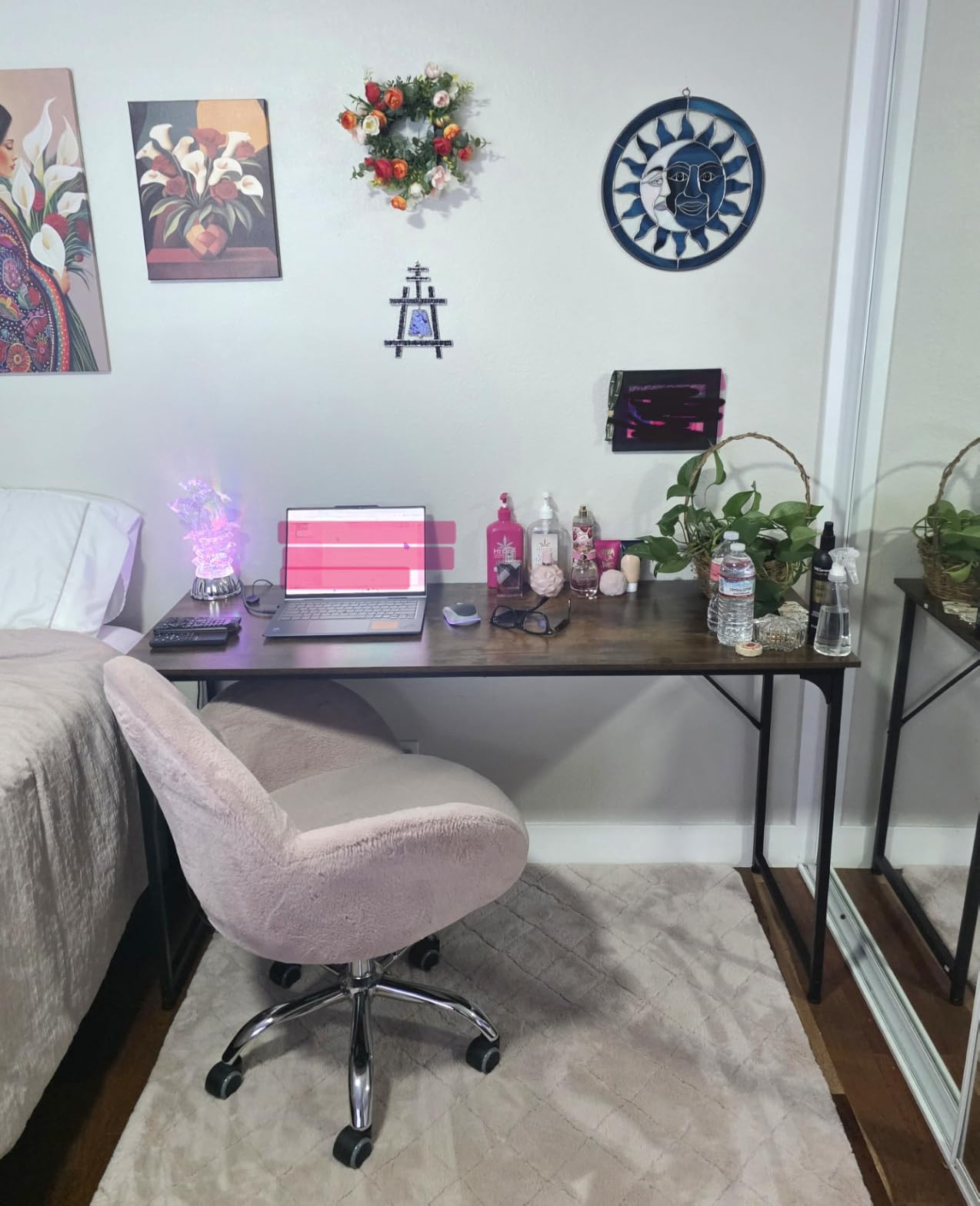 Huuger Computer Desk, 63 Inch Office Desk, Gaming Desk with Storage, Writing Desk Work Desk for Home Office, Study, Modern Simple Desk, Large Legroom, Metal Frame, Rustic Brown and Black customer photo 2