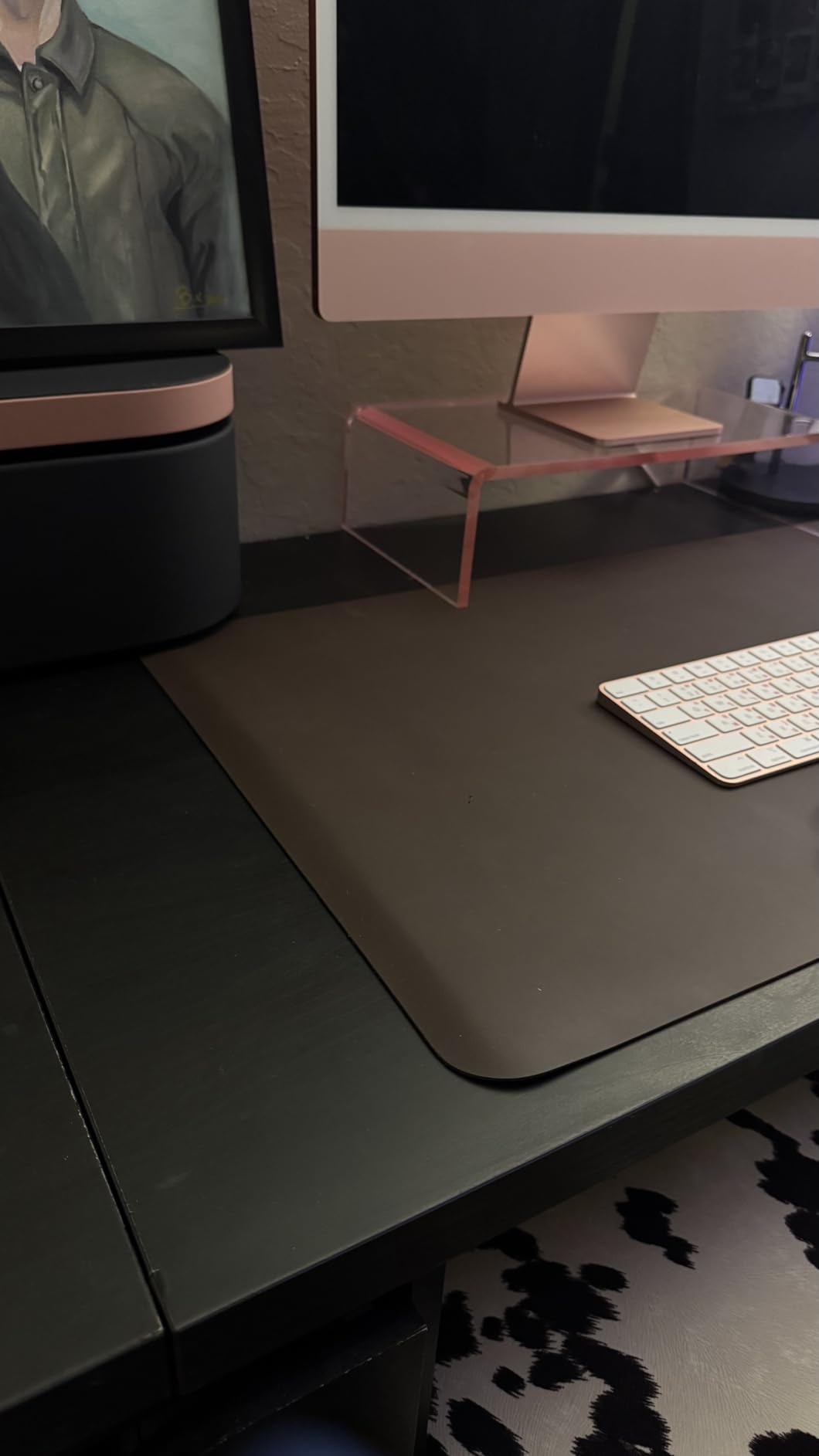 Large Desk pad mat,Mouse Pad,Office Desk Mat, Non-Slip PU Leather Desk Blotter,Large Desk pad,Waterproof Keyboard mat for Office/Home/Decor (Black,48