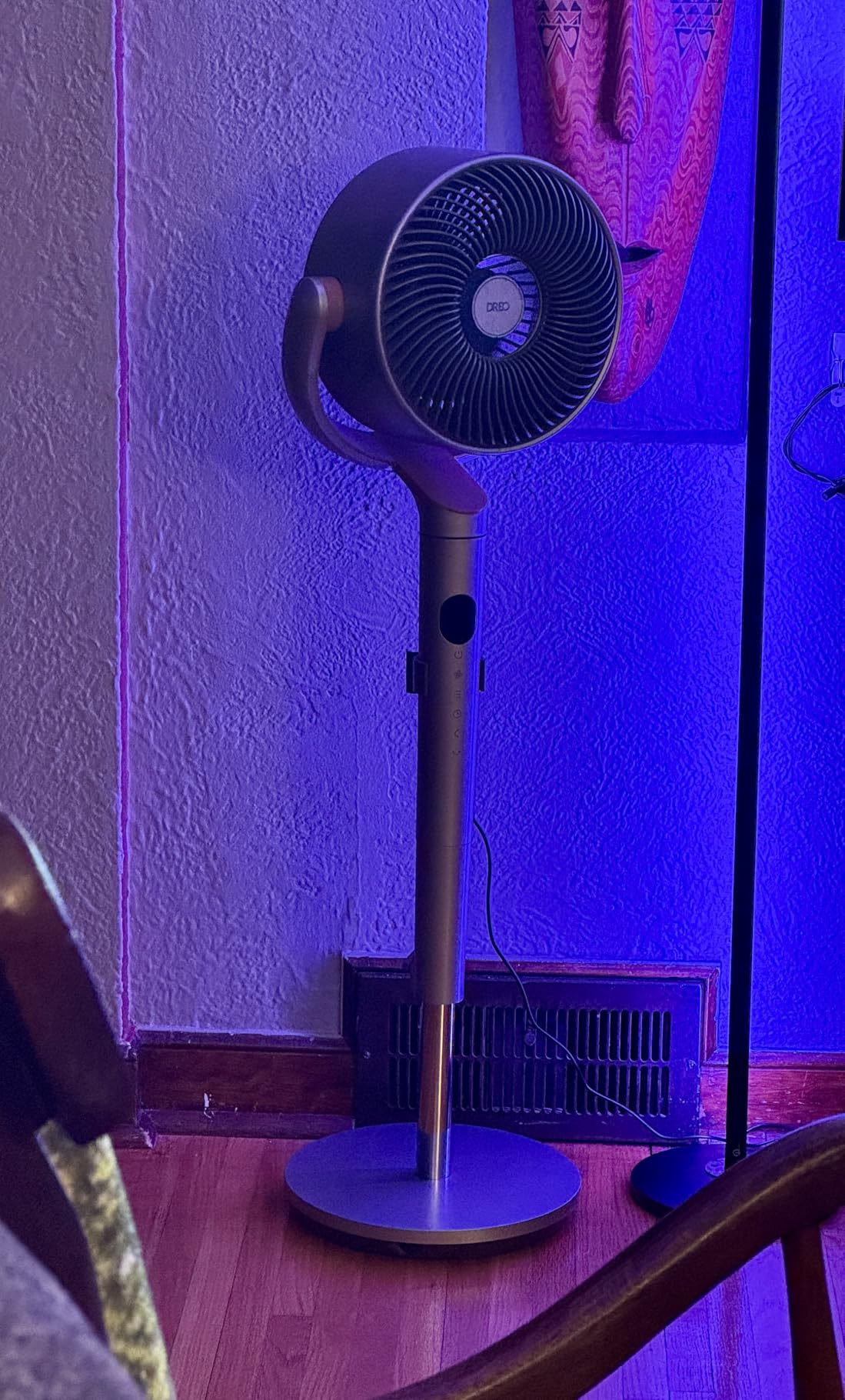 DREO Fan for Bedroom, 120°+120°Omni-directional Oscillating Fan, 90ft, DC Motor, 20 dB Quiet Standing Pedestal Fans, 8 Speeds, 3 Modes Circulator with Remote, 35-40