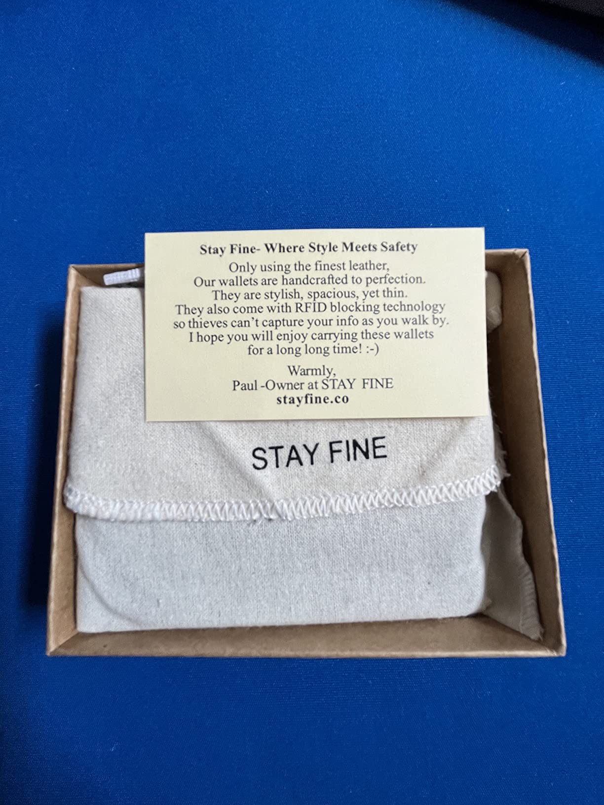 STAY FINE Personalized Wallet for Men, Custom Engraved Leather RFID Blocking Bifold, 2 ID Windows, 8 Card Slots, Gift for Him, Brown customer photo 1