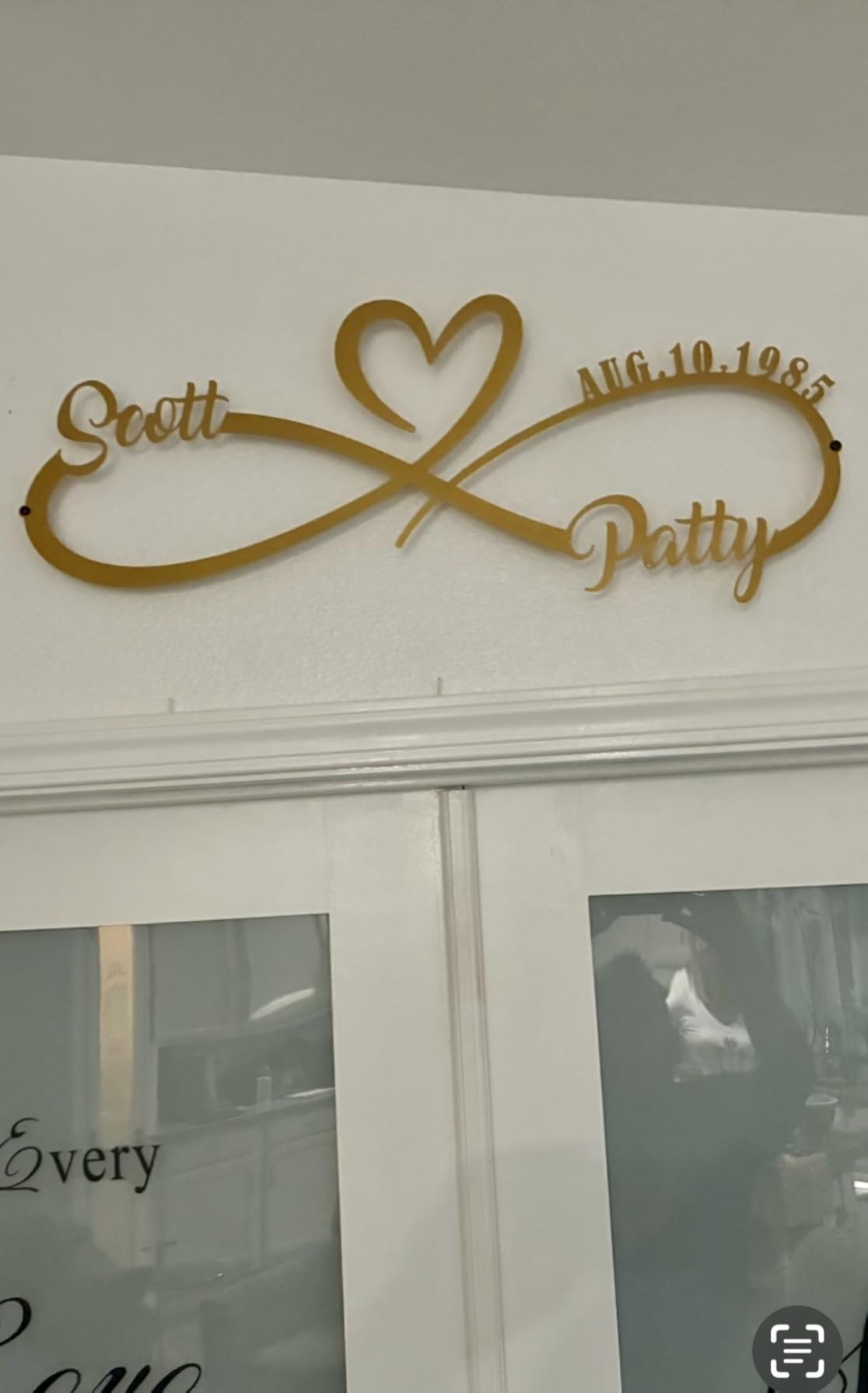 NOAHAMMER Personalized Anniversary Wedding Gifts for Couples, Customized Metal Infinity Signs with Names & Date, Love Heart Unique Wall Art for Newlyweds Valentine's Day Gift customer photo 1