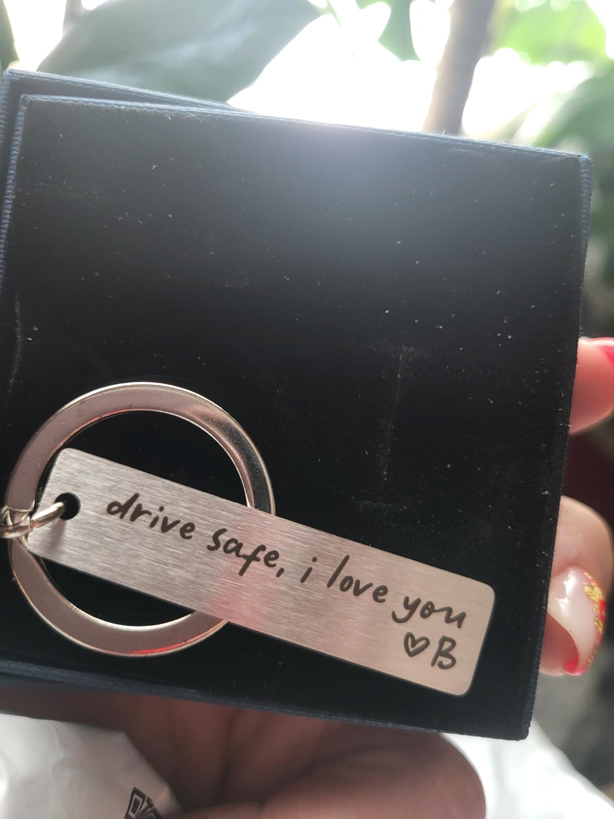Key Chain Drive Safe I Love You Engraved Initial Personalized Gift for Husband Boyfriend customer photo 1