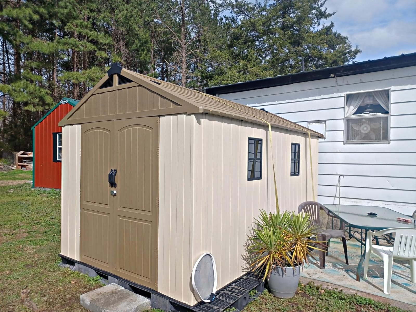 Patiowell 8x6 FT Plastic Outdoor Storage Shed with Floor, Beige customer photo 2