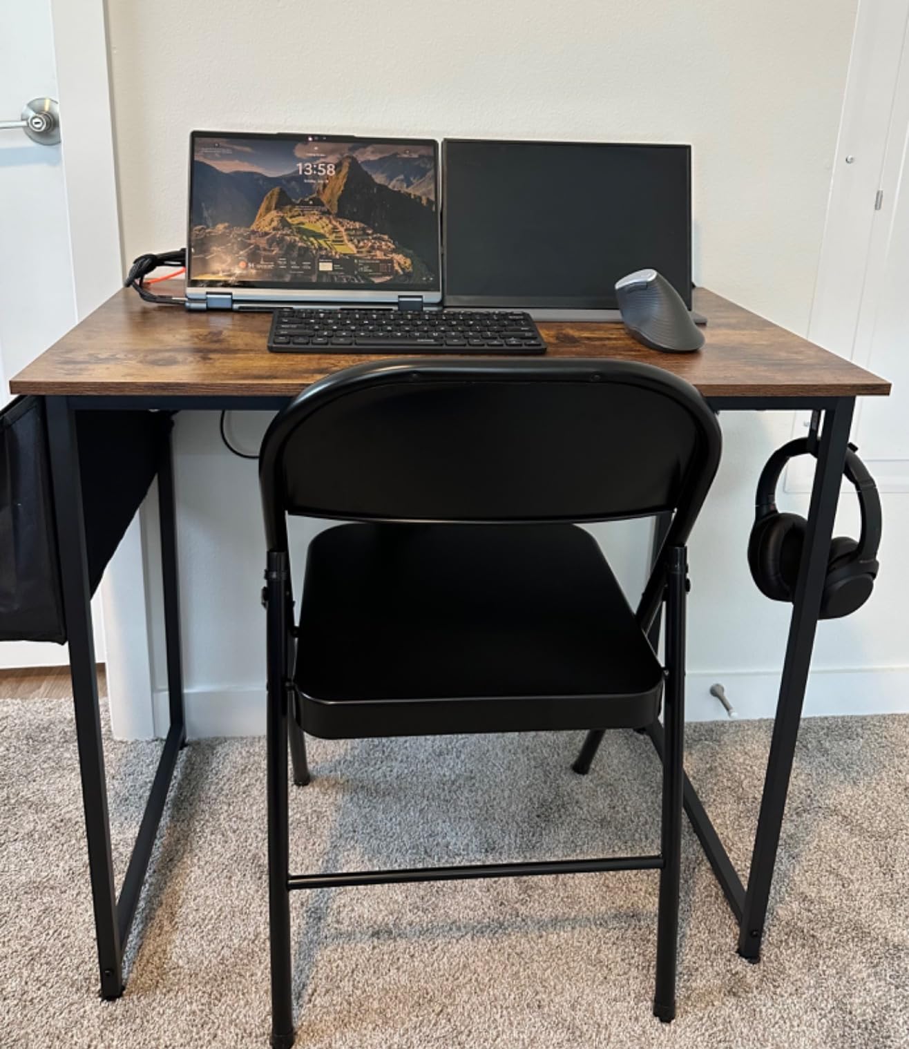DLisiting 32 Inch Small Desk with Drawers, Black customer photo 2