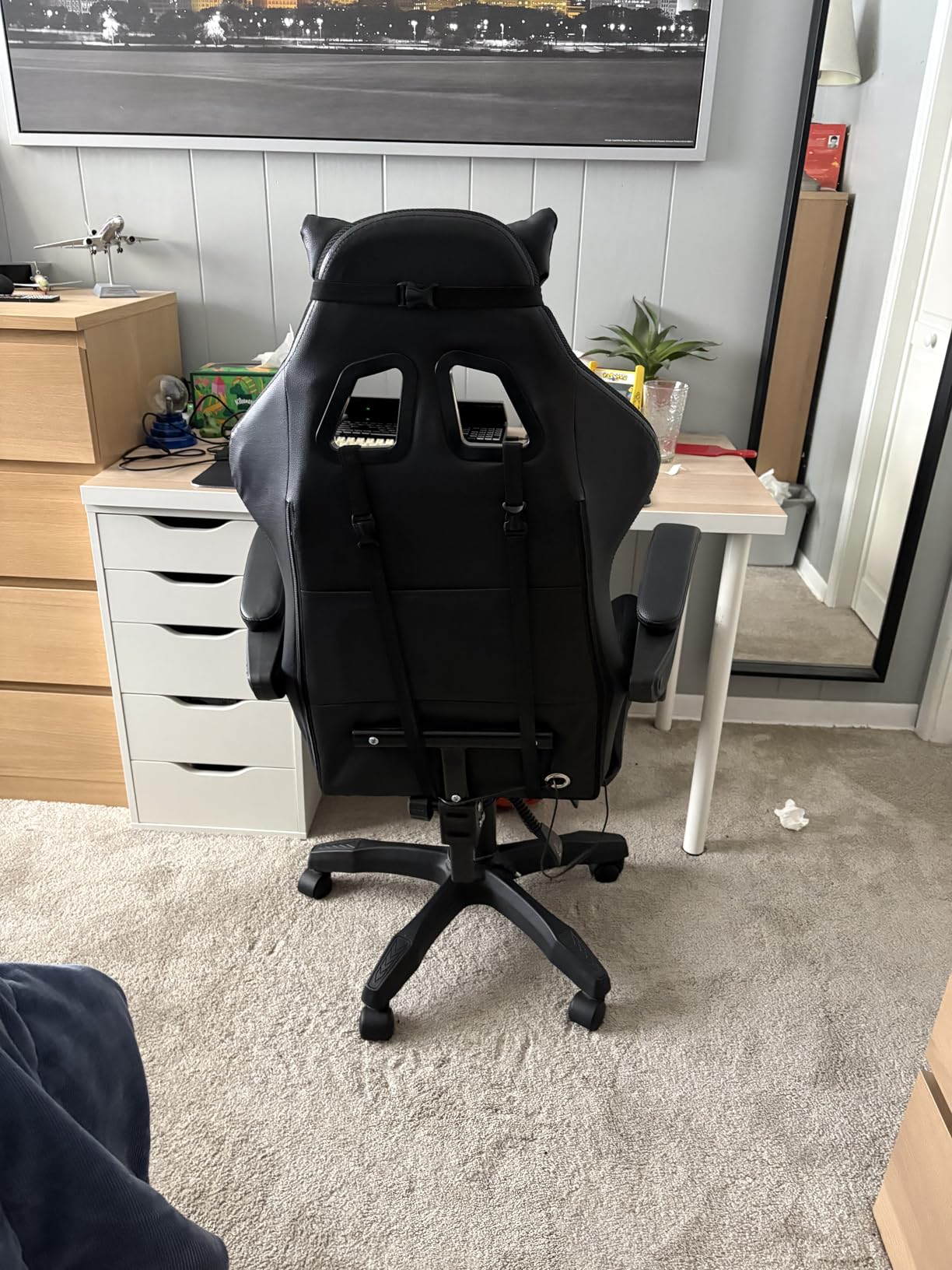 Bigzzia Gaming Chair with RGB LED Lights for Kids & Adults(Black/Blue) customer photo 2