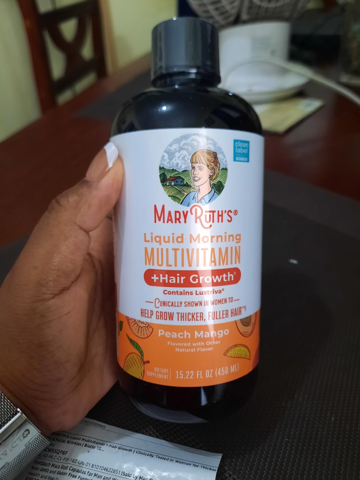 MARYRUTH'S Liquid Multivitamin + Hair Growth, Clinically Thicker Hair, 15oz customer photo 2