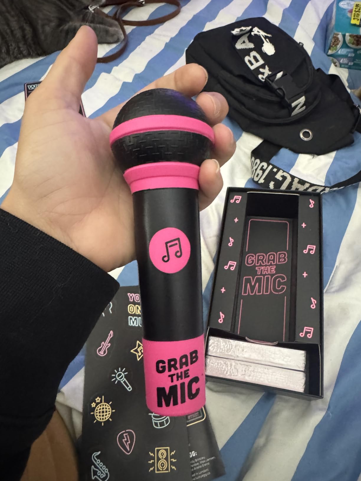Grab The Mic - Award Winning Karaoke Party Game for Bad Singers w Foam Mic customer photo 1