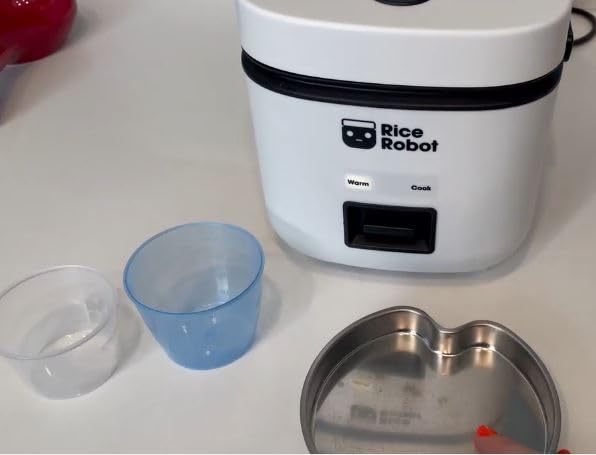 Rice Robot Personal Rice Cooker, PFAS-free, Nonstick. 1 Quart Capacity, with Stainless Steel Steamer Tray, Measuring Cups, Recipe Book with 60 Recipes, and Serving Spoon, As Seen On TV customer photo 1