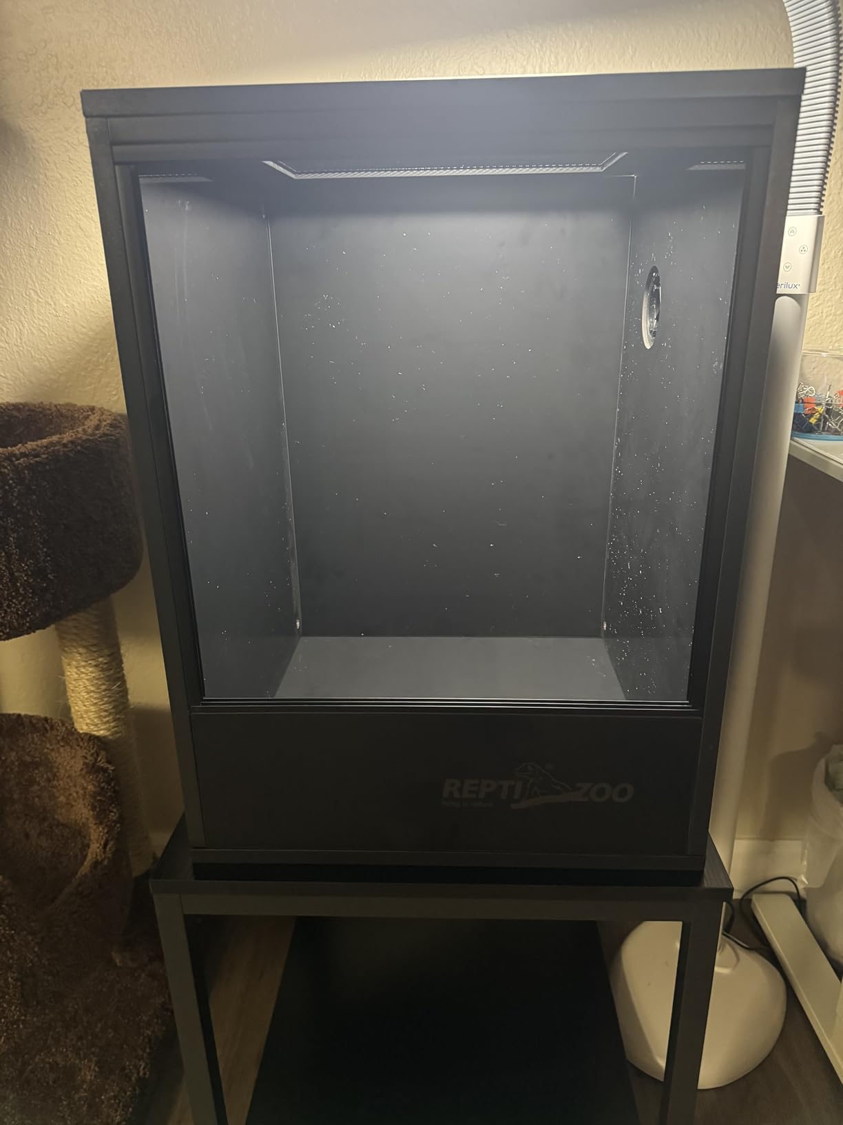 REPTI ZOO 67 Gallon PVC Tall Reptile Tank, 24 x18x36 inch Large Reptile Terrarium for Gecko Lizard Chameleon Frog Snake, Enclosure Habitat with Sliding Door & Top Screen Ventilation customer photo 1
