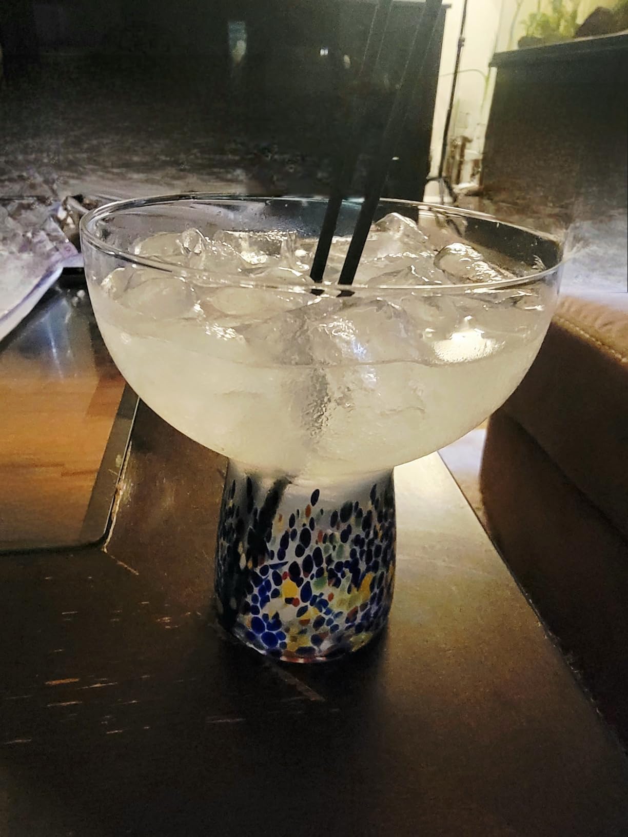 Large Stemless Hand Blown Confetti Margarita Glasses - 14 oz - Set of 2 customer photo 1