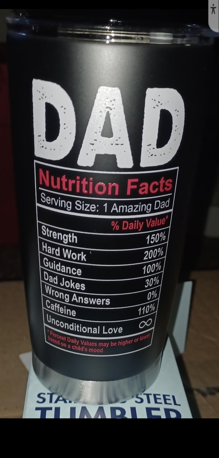 34HD Best Black Cat Daddy Dad Nutrition Facts 20 oz Tumbler, Gift for Daddy customer photo 1