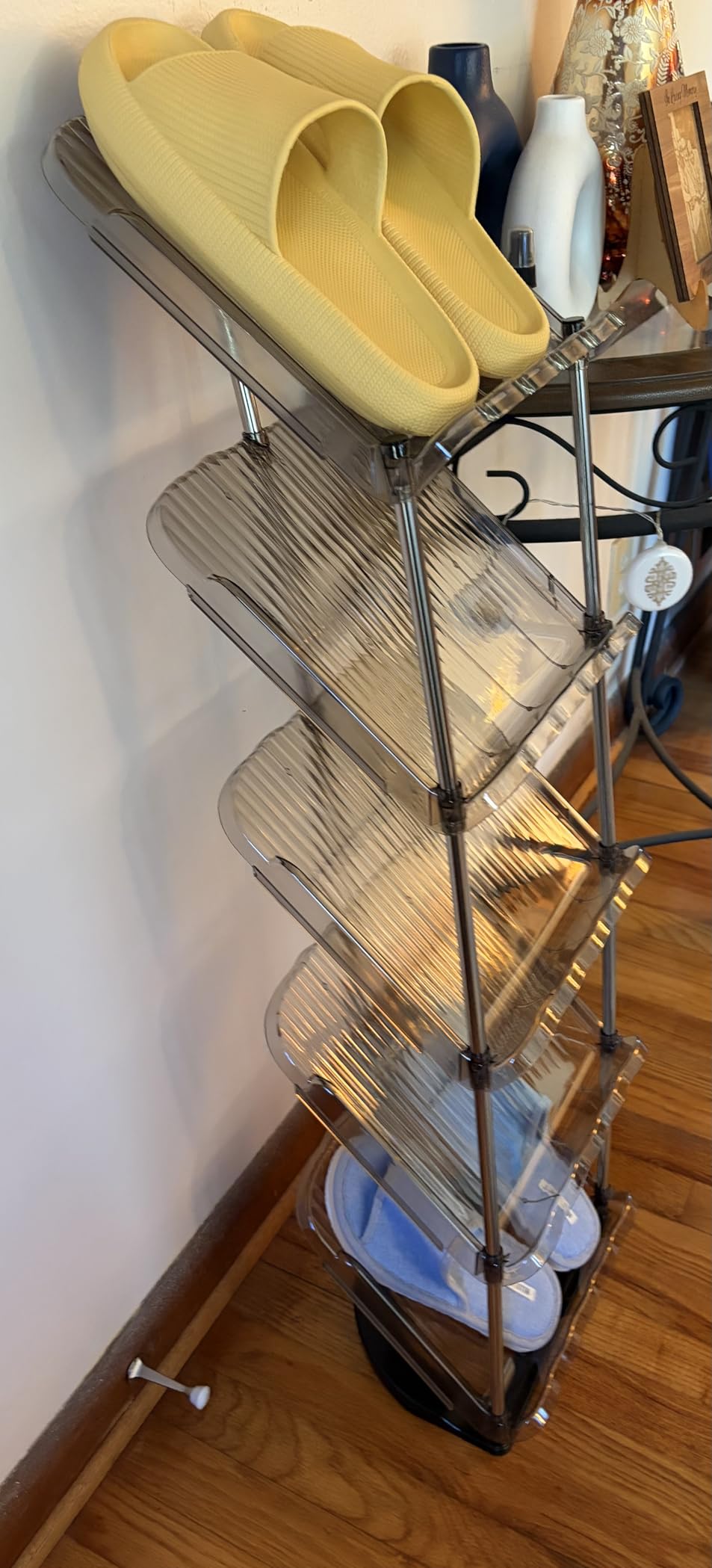 Slanted Narrow Shoe Rack 5 Tiers, Slim Depth Vertical Shoe Shelf - 1 Pack customer photo 2