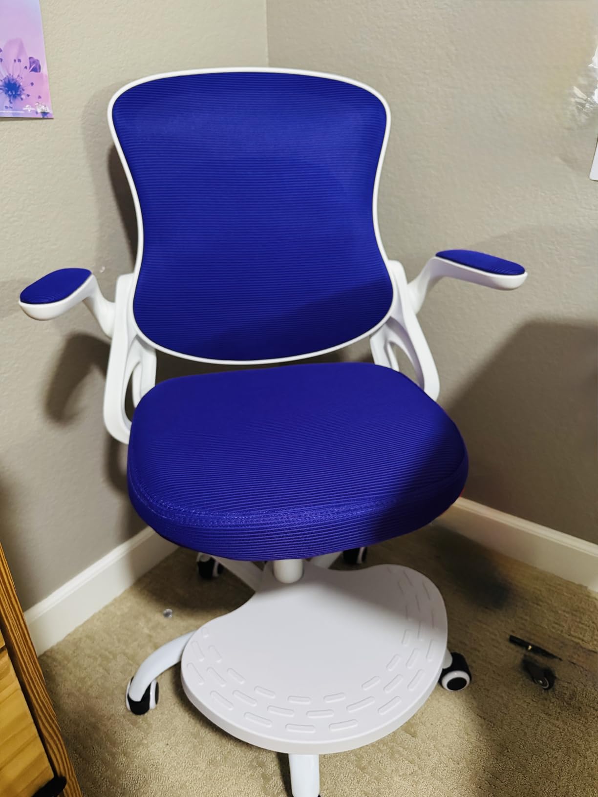 Kids Desk Chair,Ergonomic Study Chair with Adjustable Height,Swivel Mesh Desk Chair with Wheels,Home Office Chair for Children in Home Bedroom Blue customer photo 2