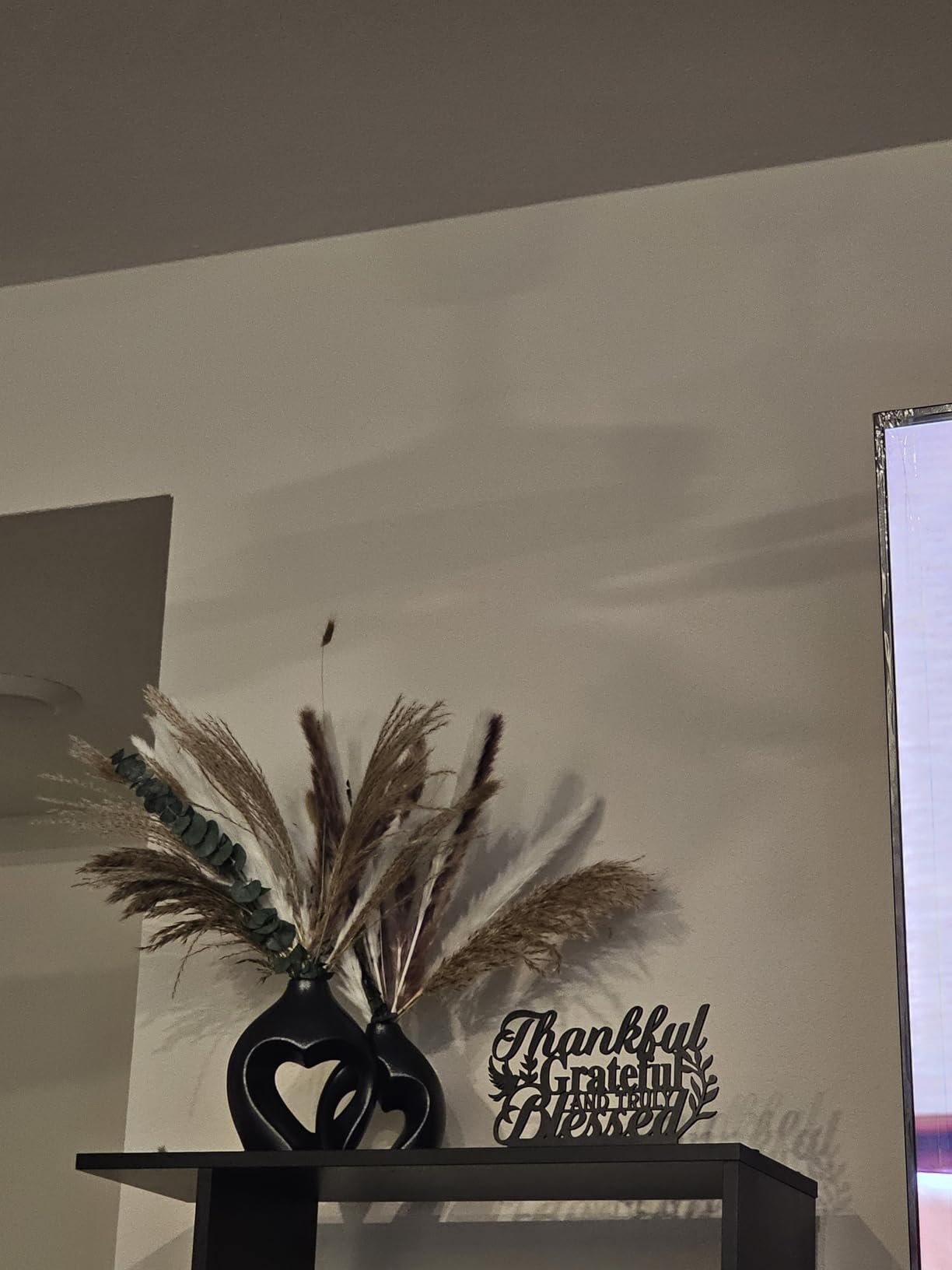 Pampas Grass Decor, Dried Flower Bouquet with Bunny Tail Grass, Pampas Grass & Eucalyptus, Boho Centerpieces for Tables & Floors - Dried Floral Arrangement, Fall Grass & Stylish Olive Green Wall Décor customer photo 1