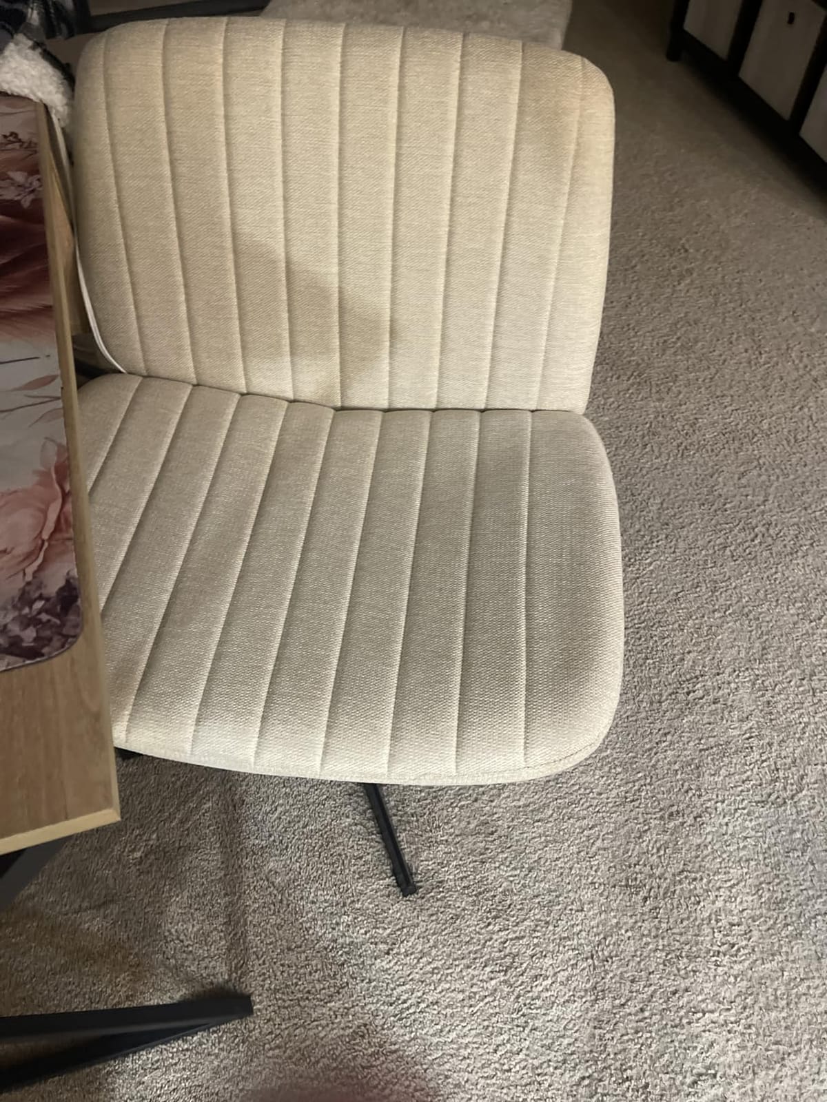 DUMOS Criss Cross Chair, Cross Legged Vanity Chair No Wheels, Home Office customer photo 2