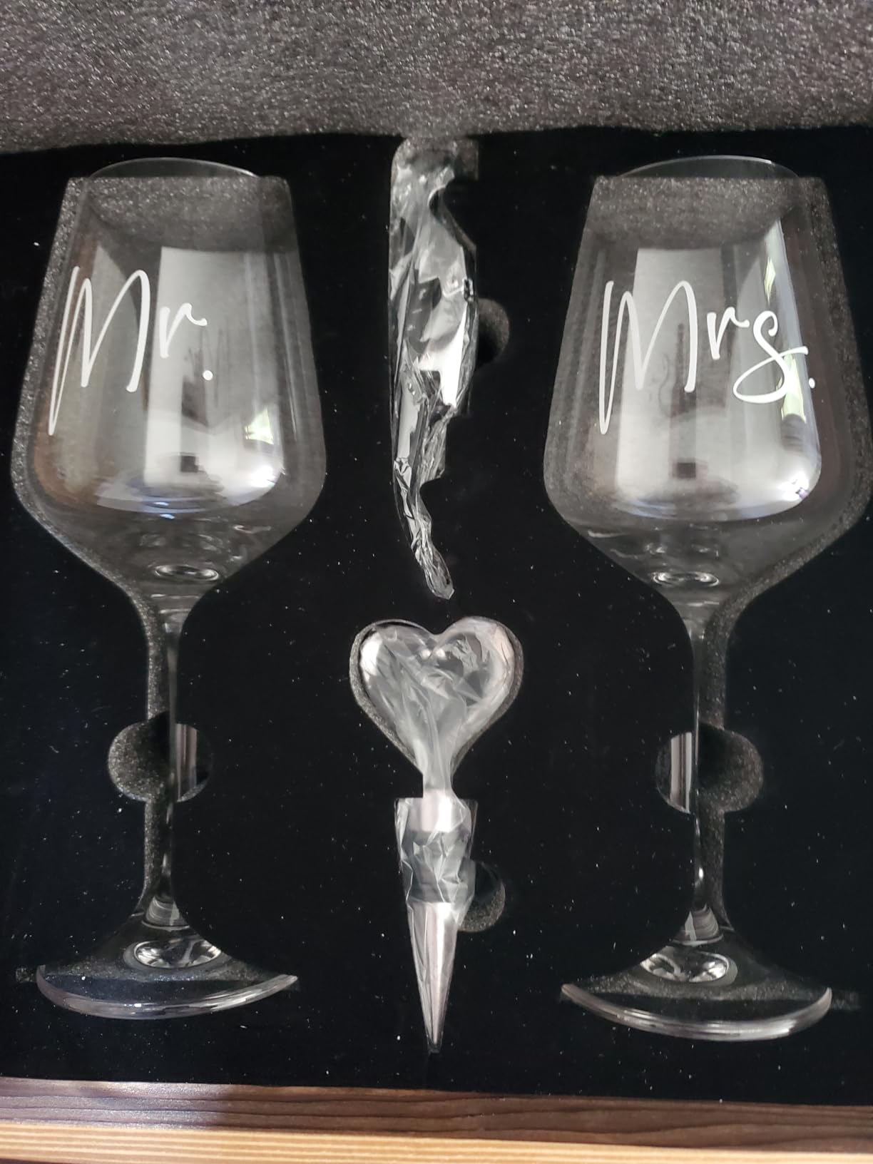 AW BRIDAL Mr and Mrs Wine Glasses, Bridal Shower Wedding Gifts for Couples | Engagement Gift for Newlyweds 2026, Bachelorette Gifts for Bride to Be, Wedding Glass with Opener Stopper Wooden Keepsake Box customer photo 1